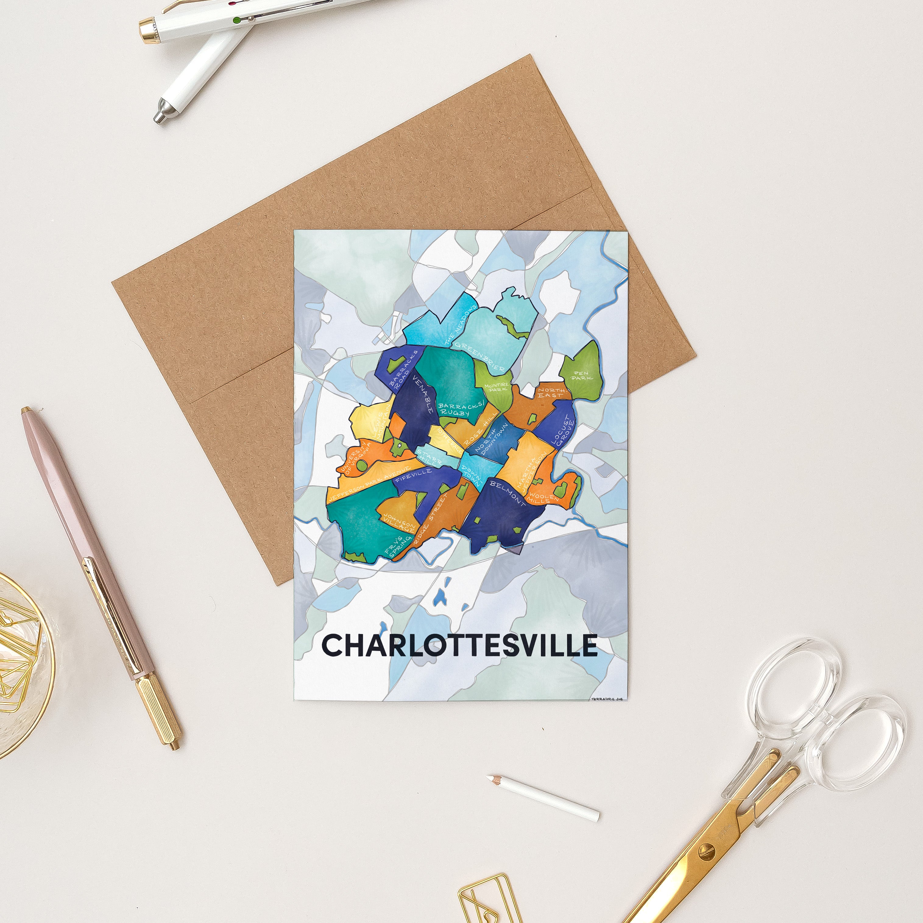 Charlottesville Neighborhoods Greeting Card