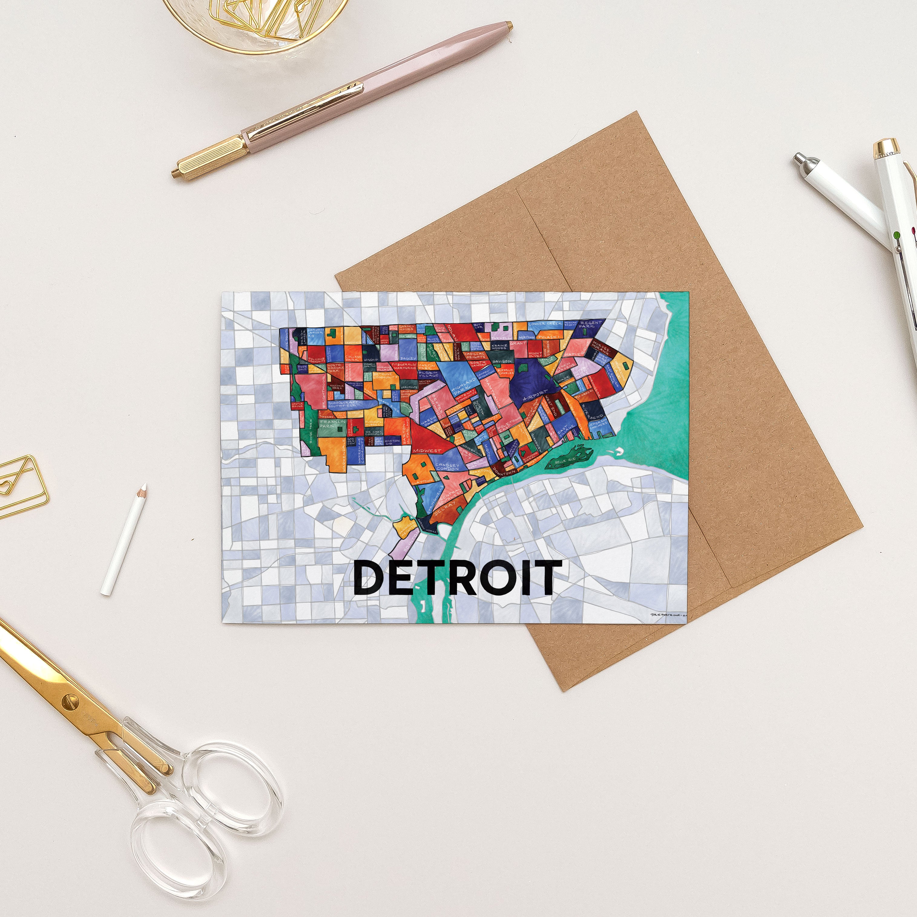 Detroit Neighborhoods Greeting Card