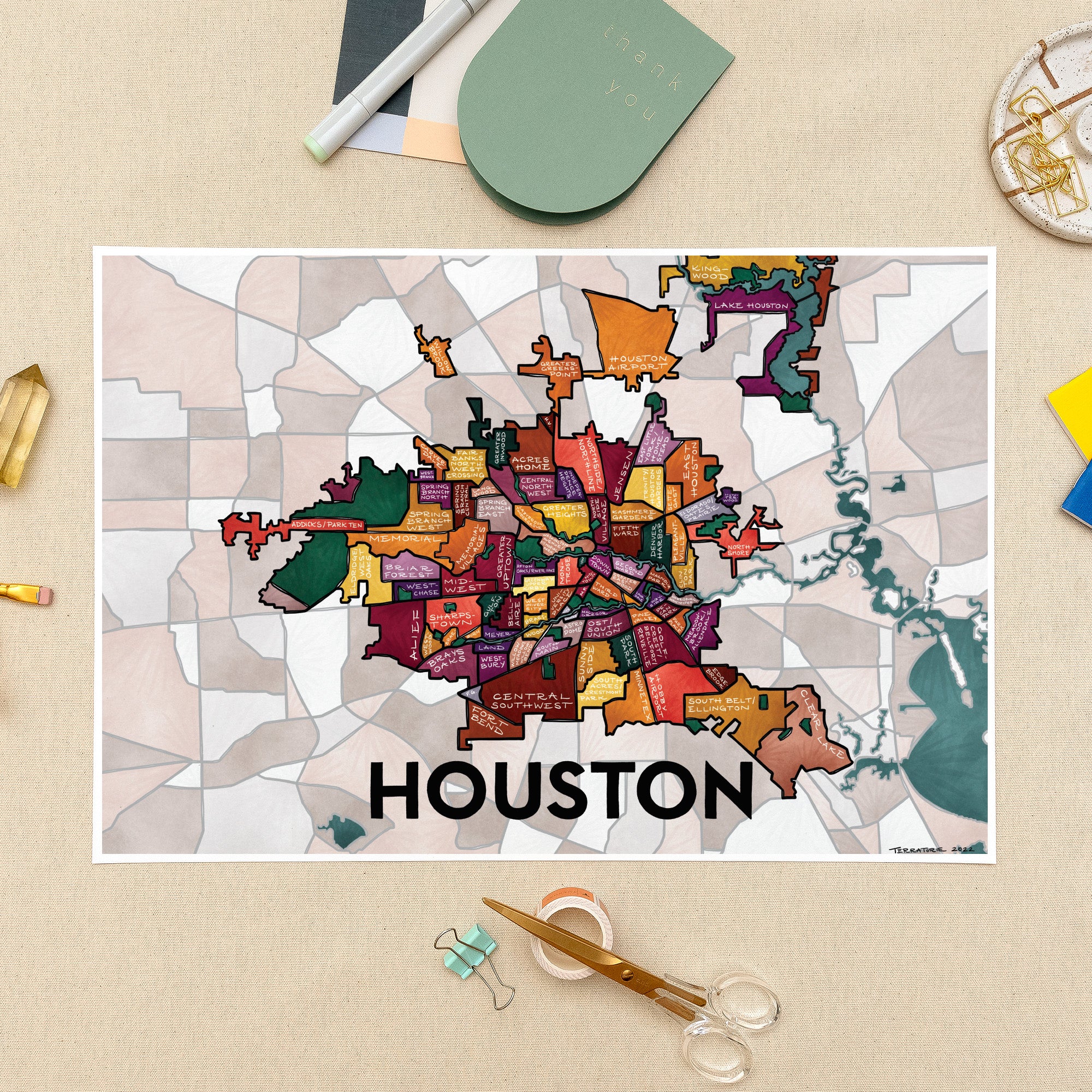 Houston Neighborhoods Print