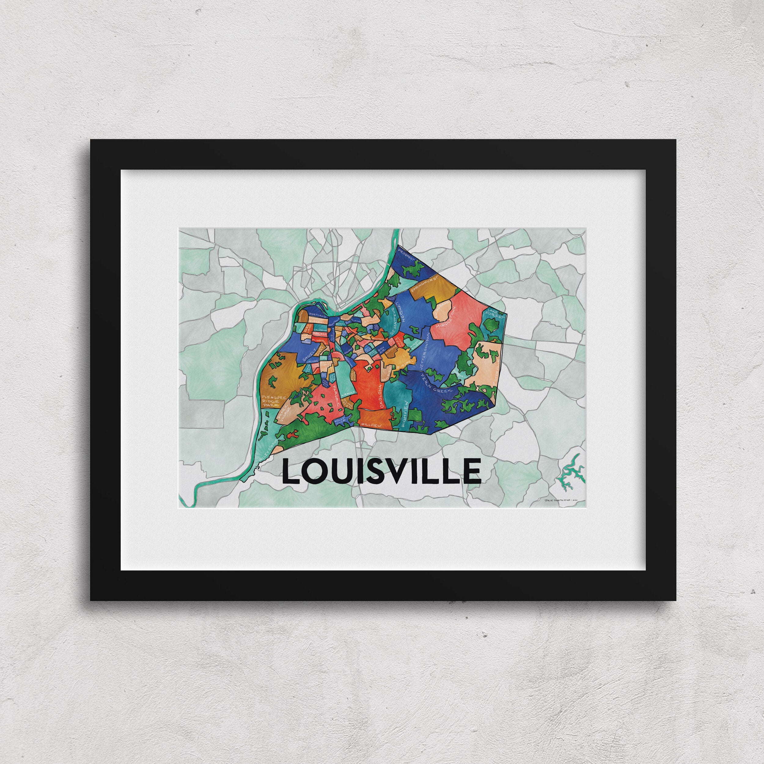 Louisville Neighborhoods Print