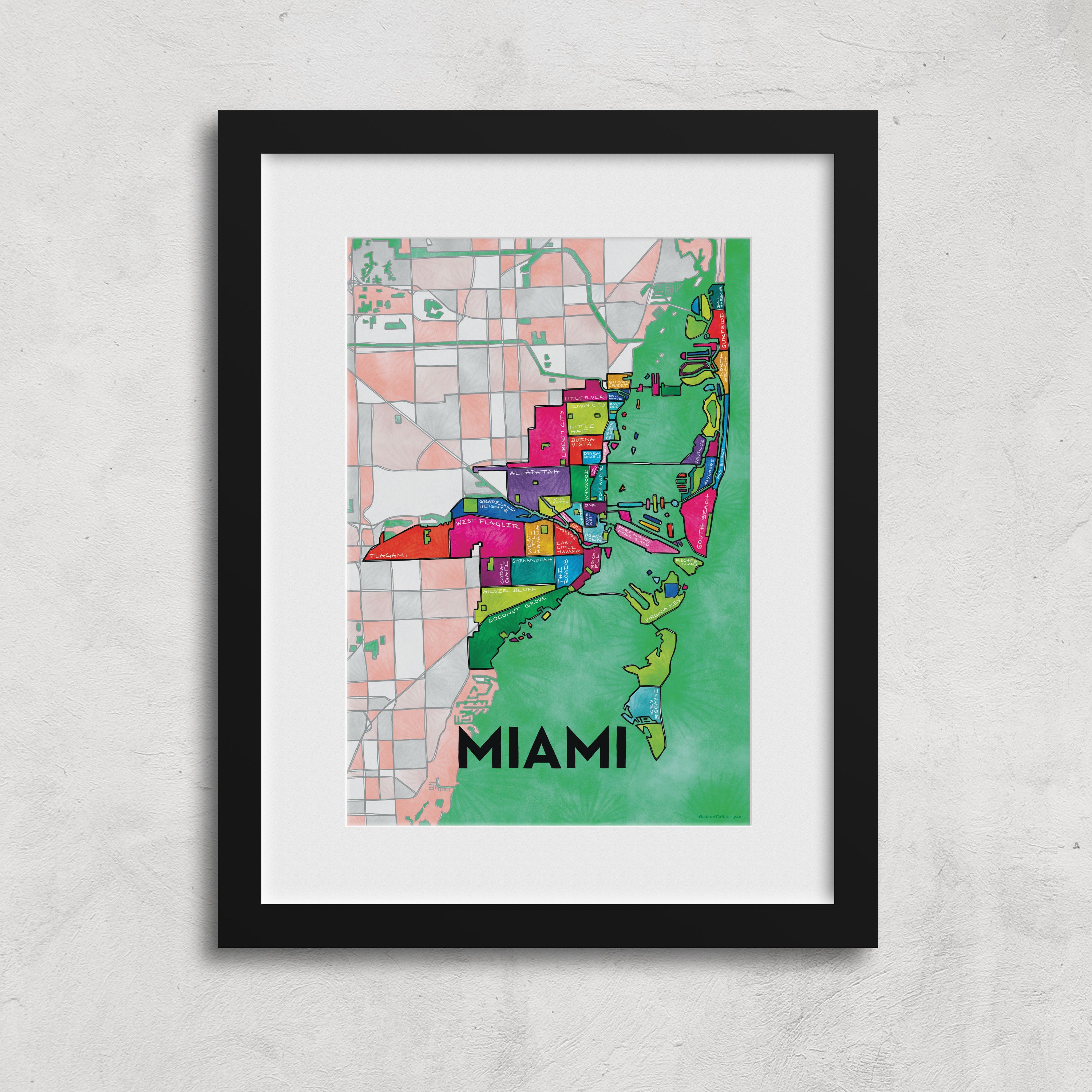 Miami Neighborhoods Print