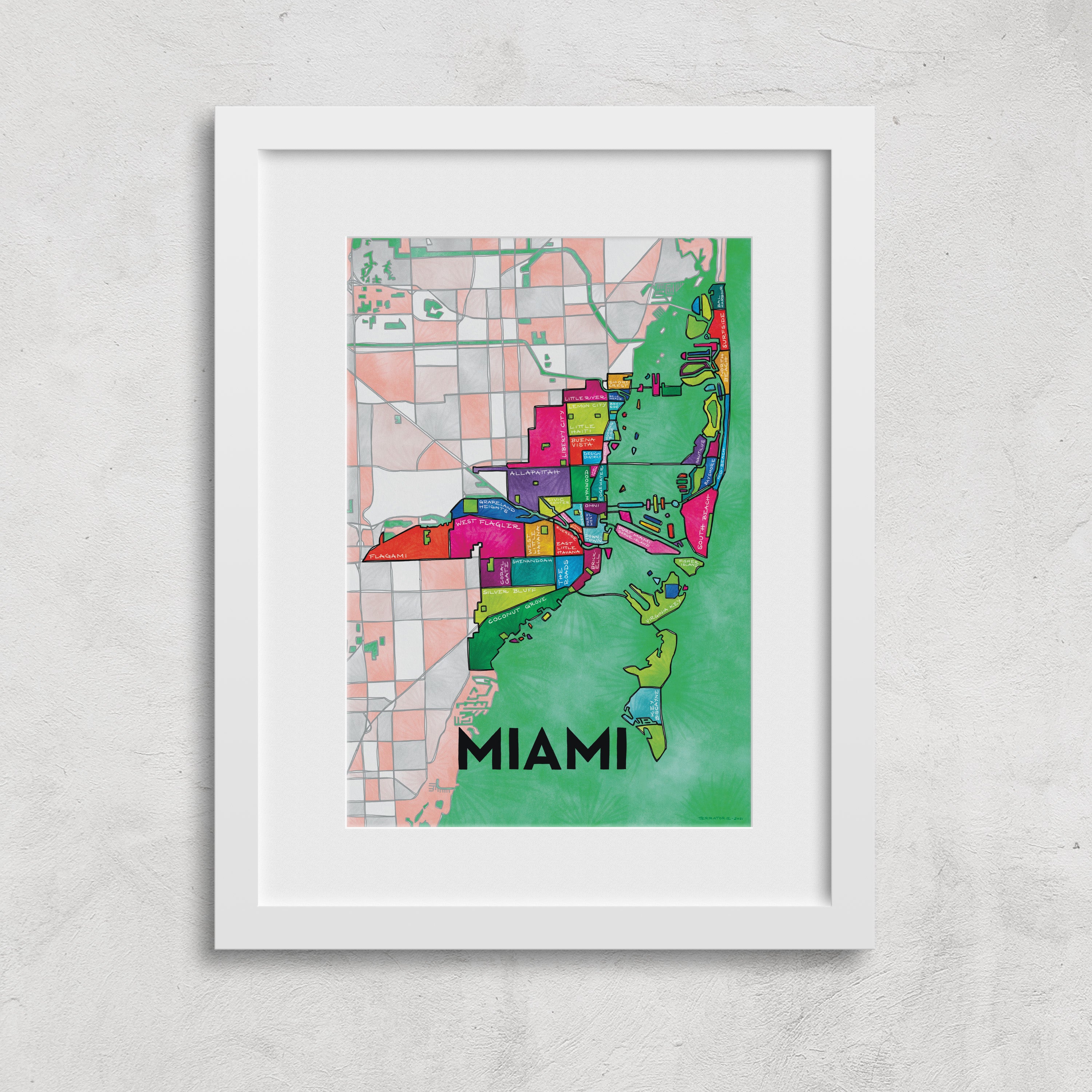 Miami Neighborhoods Print