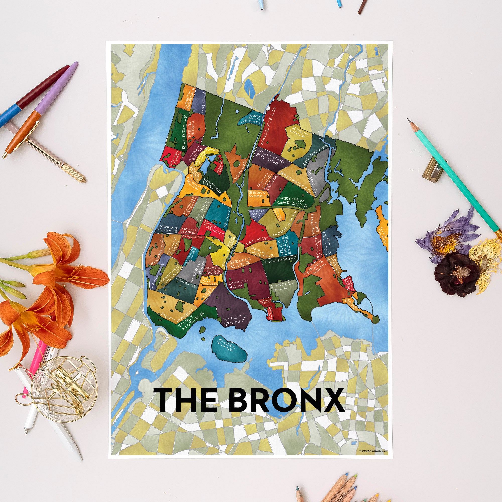 Bronx Neighborhoods Print