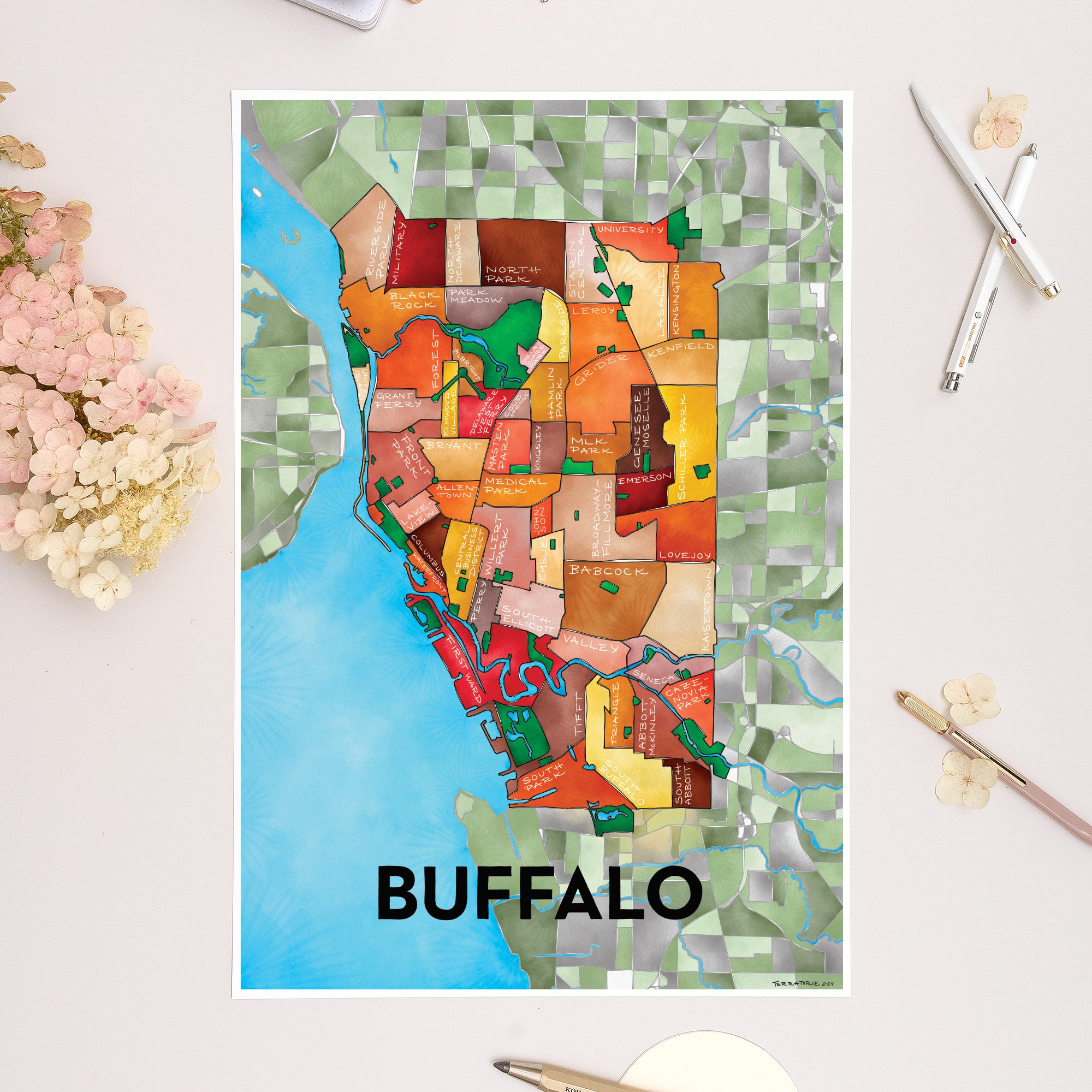 Buffalo Neighborhoods Print