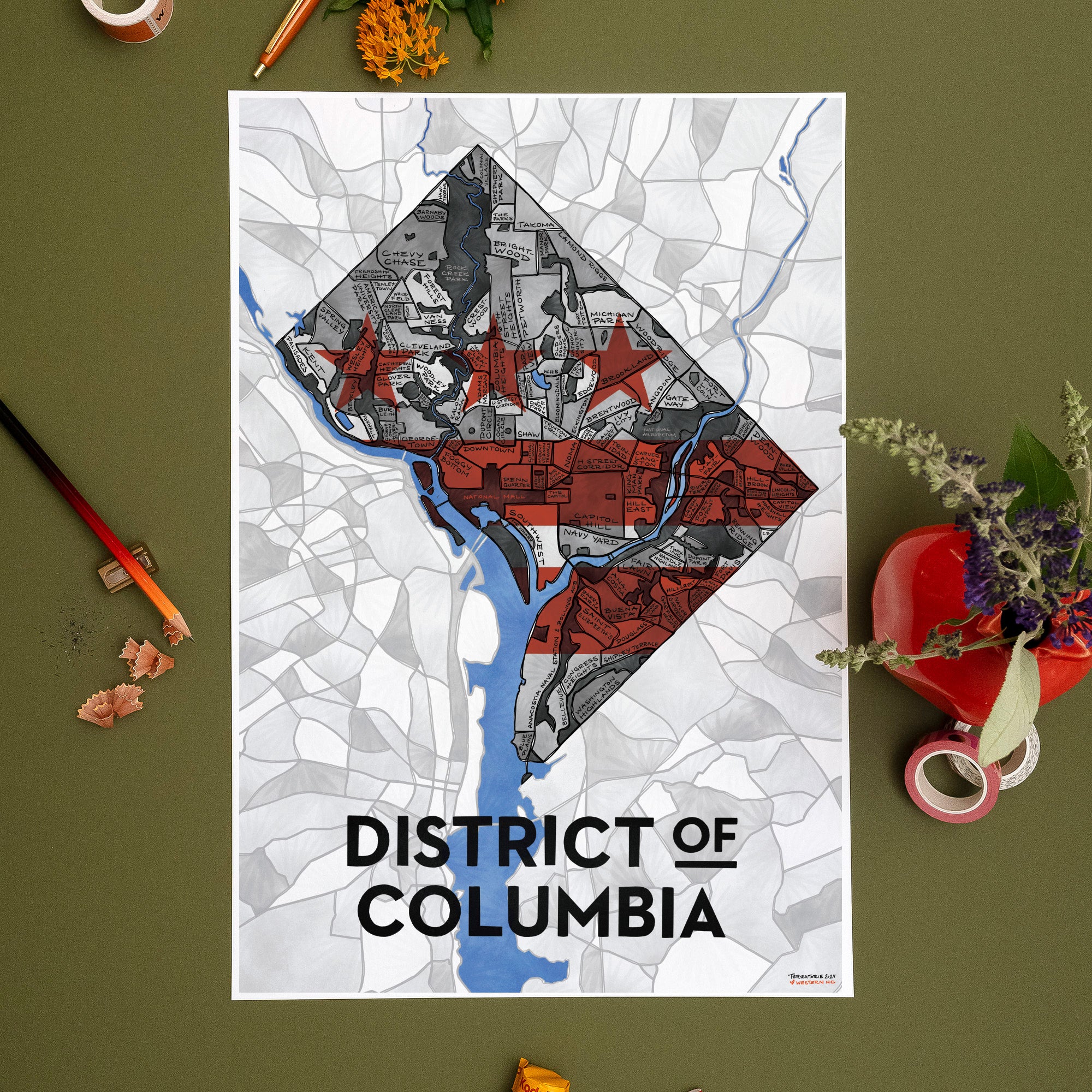 DC Flag Neighborhoods Print - FUNDRAISER