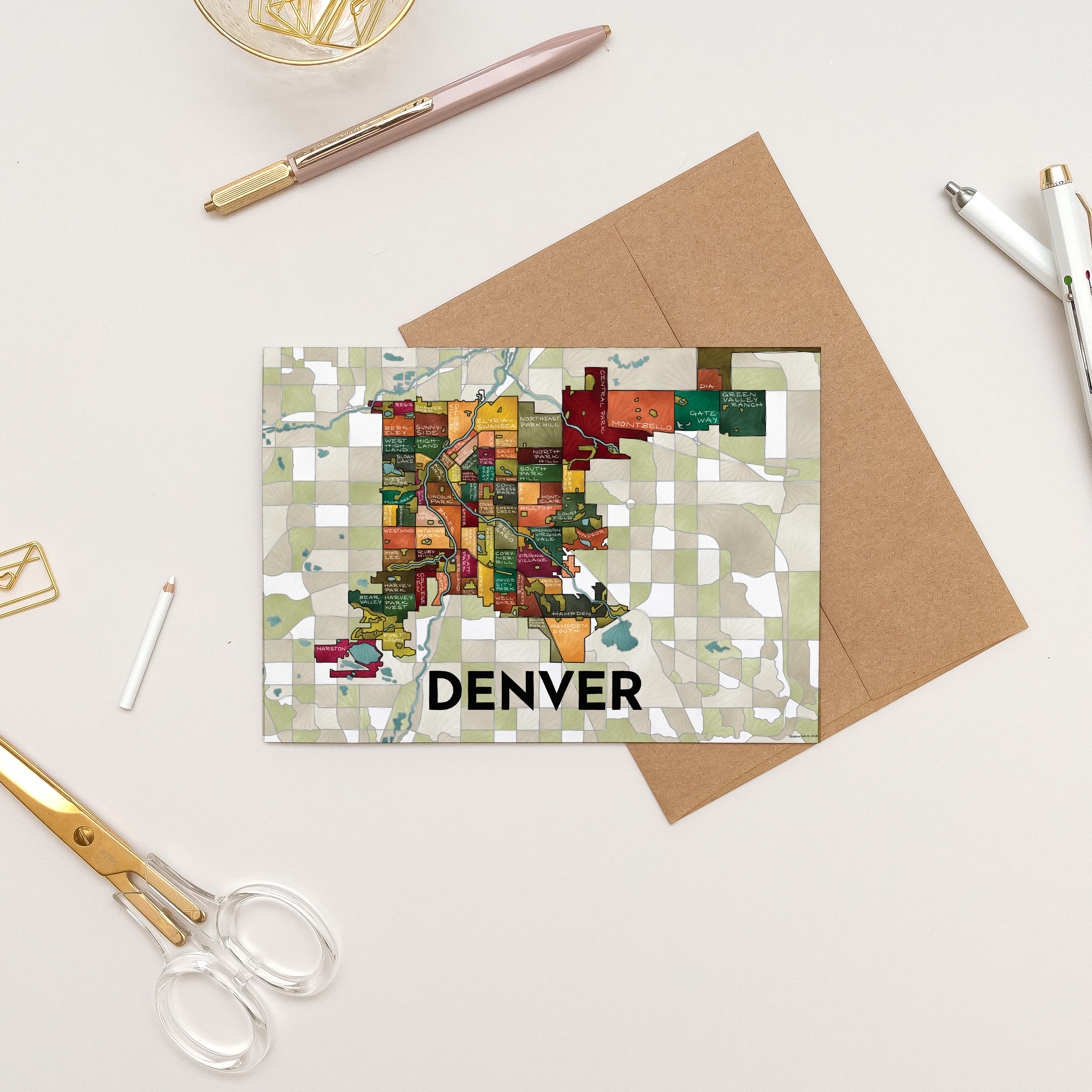Denver Neighborhoods Greeting Card