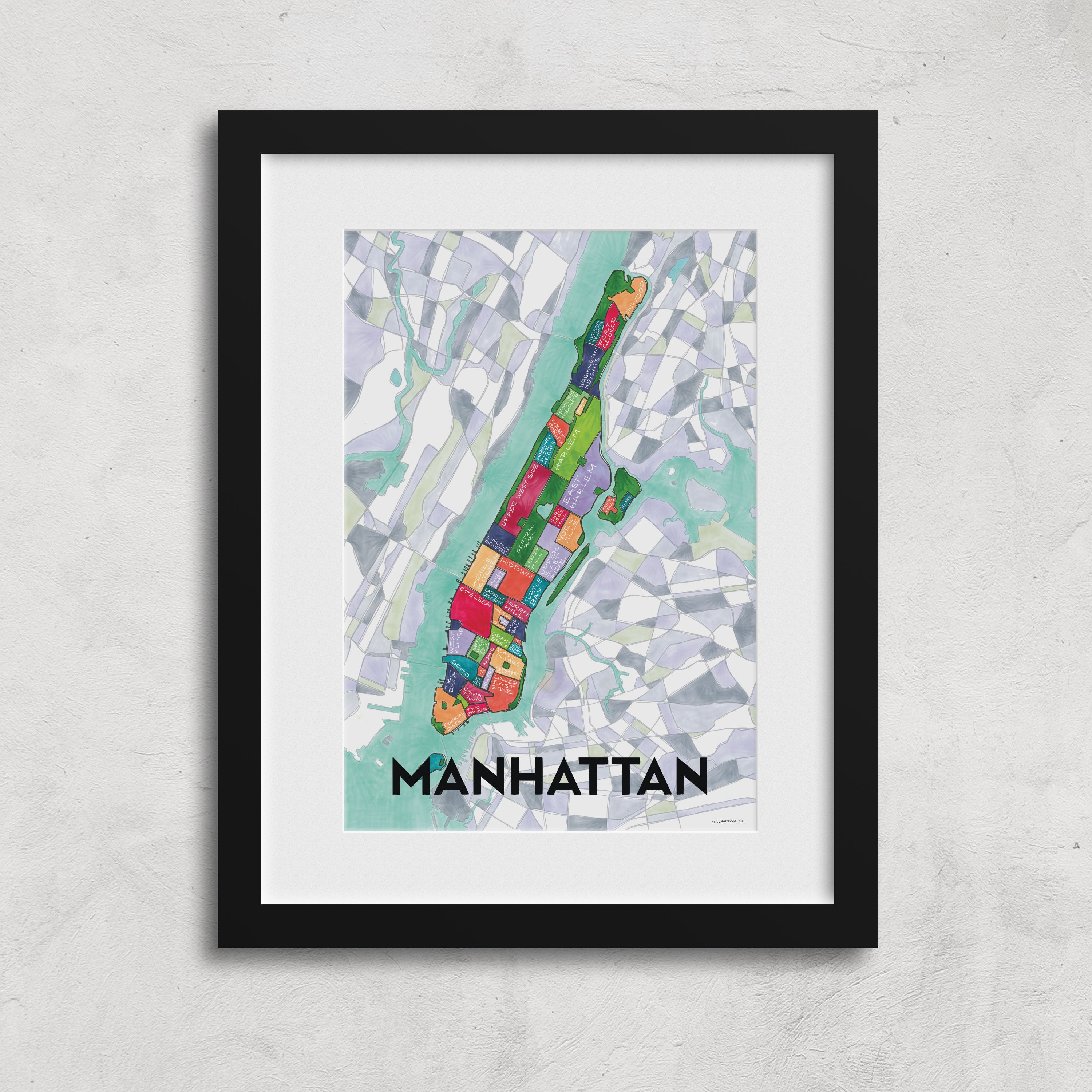 Manhattan Neighborhoods Print