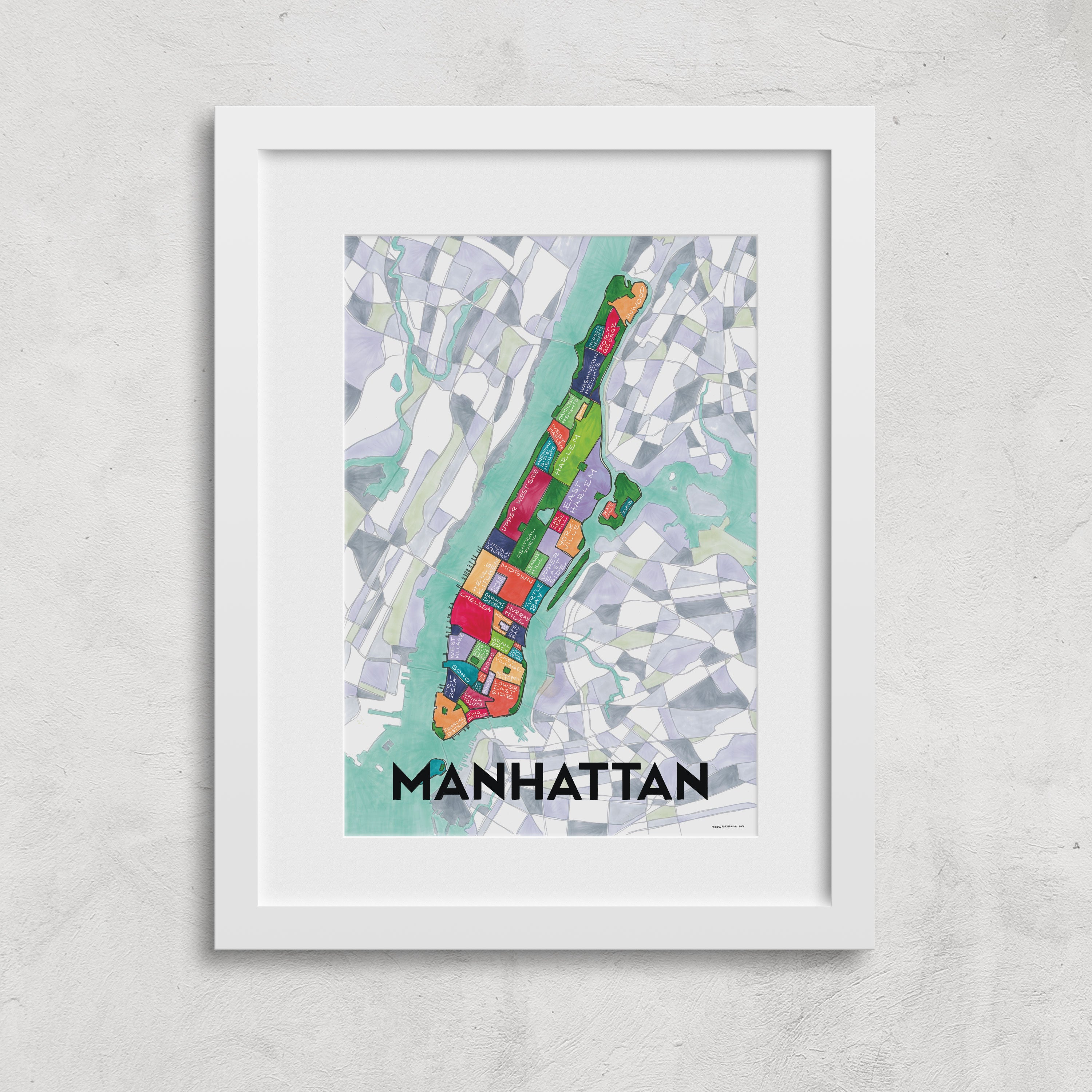 Manhattan Neighborhoods Print — Terratorie Maps + Goods
