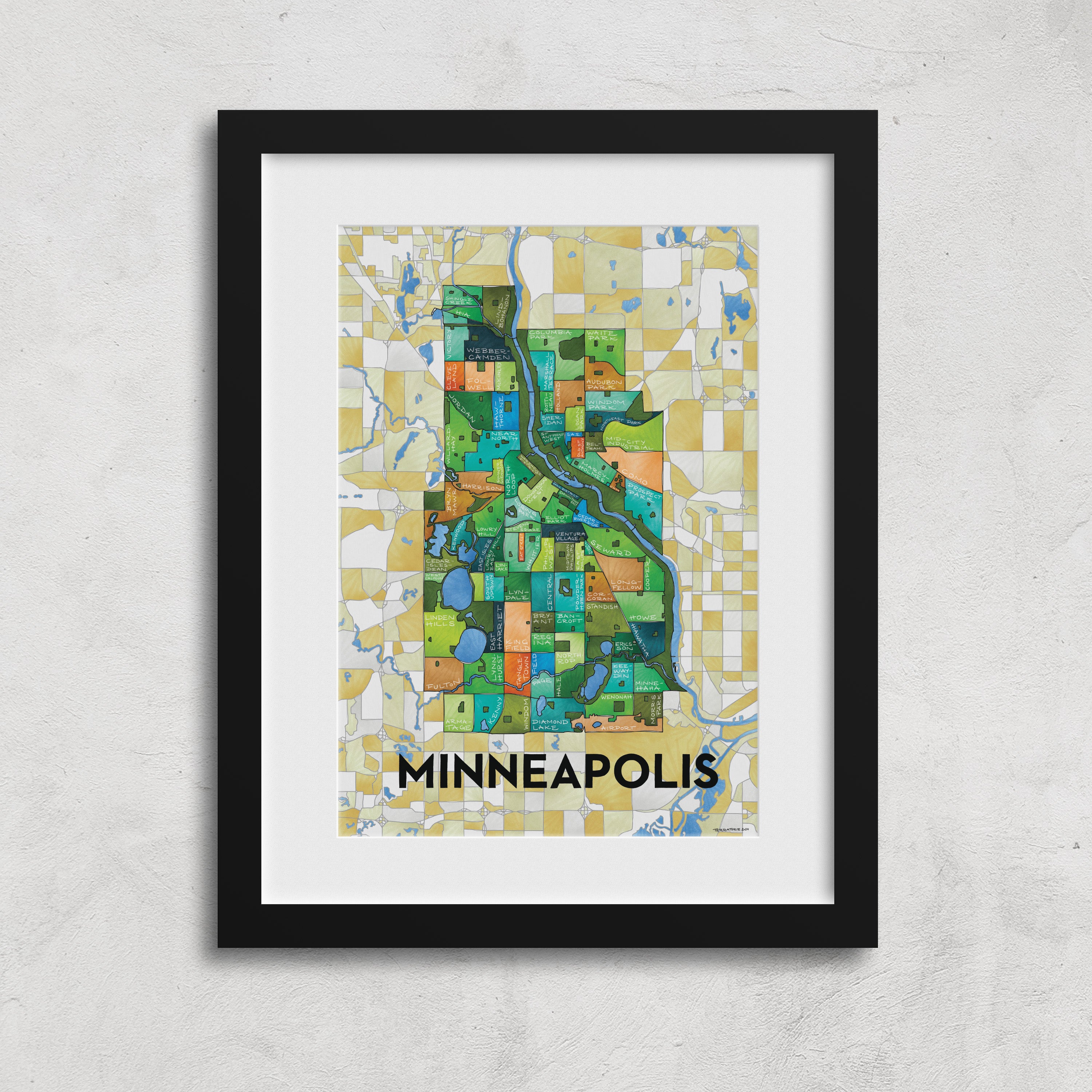 Minneapolis Neighborhoods Print