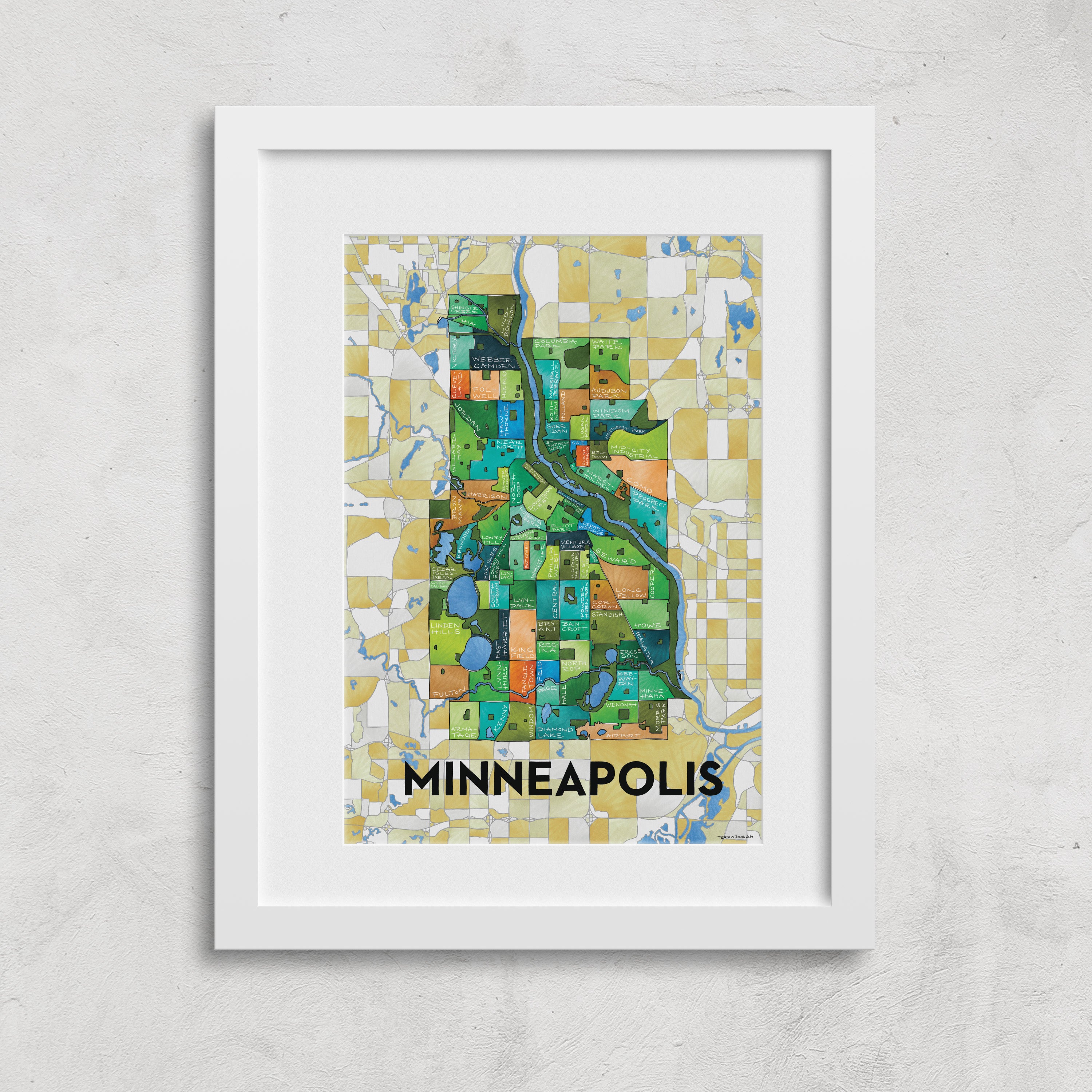 Minneapolis Neighborhoods Print