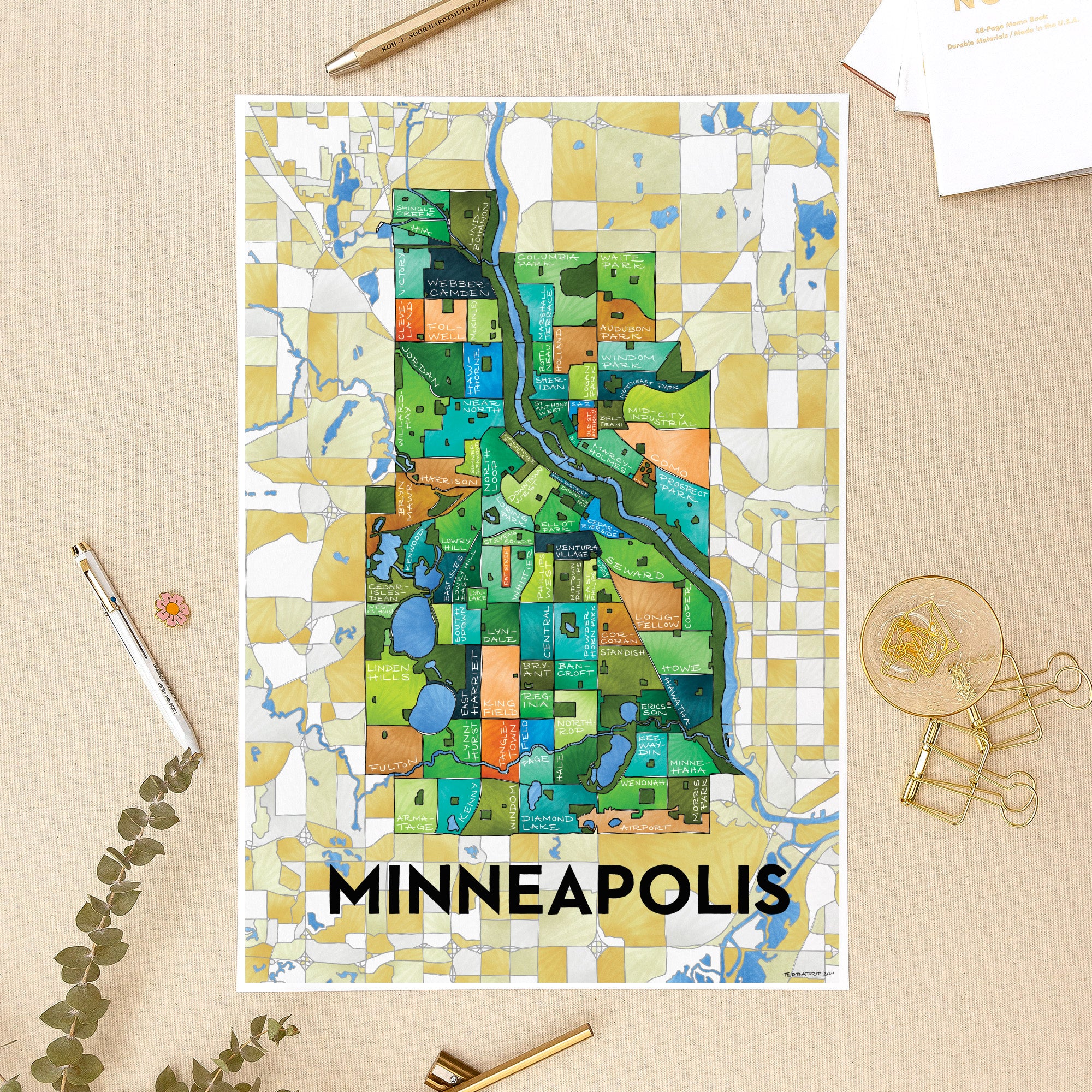 Minneapolis Neighborhoods Print