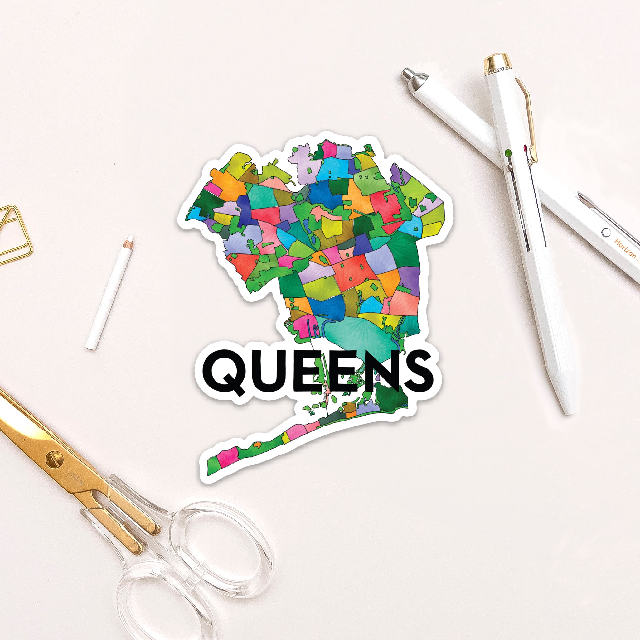 Sticker Making Queen Queens Neighborhoods Sticker — Terratorie Maps + Goods
