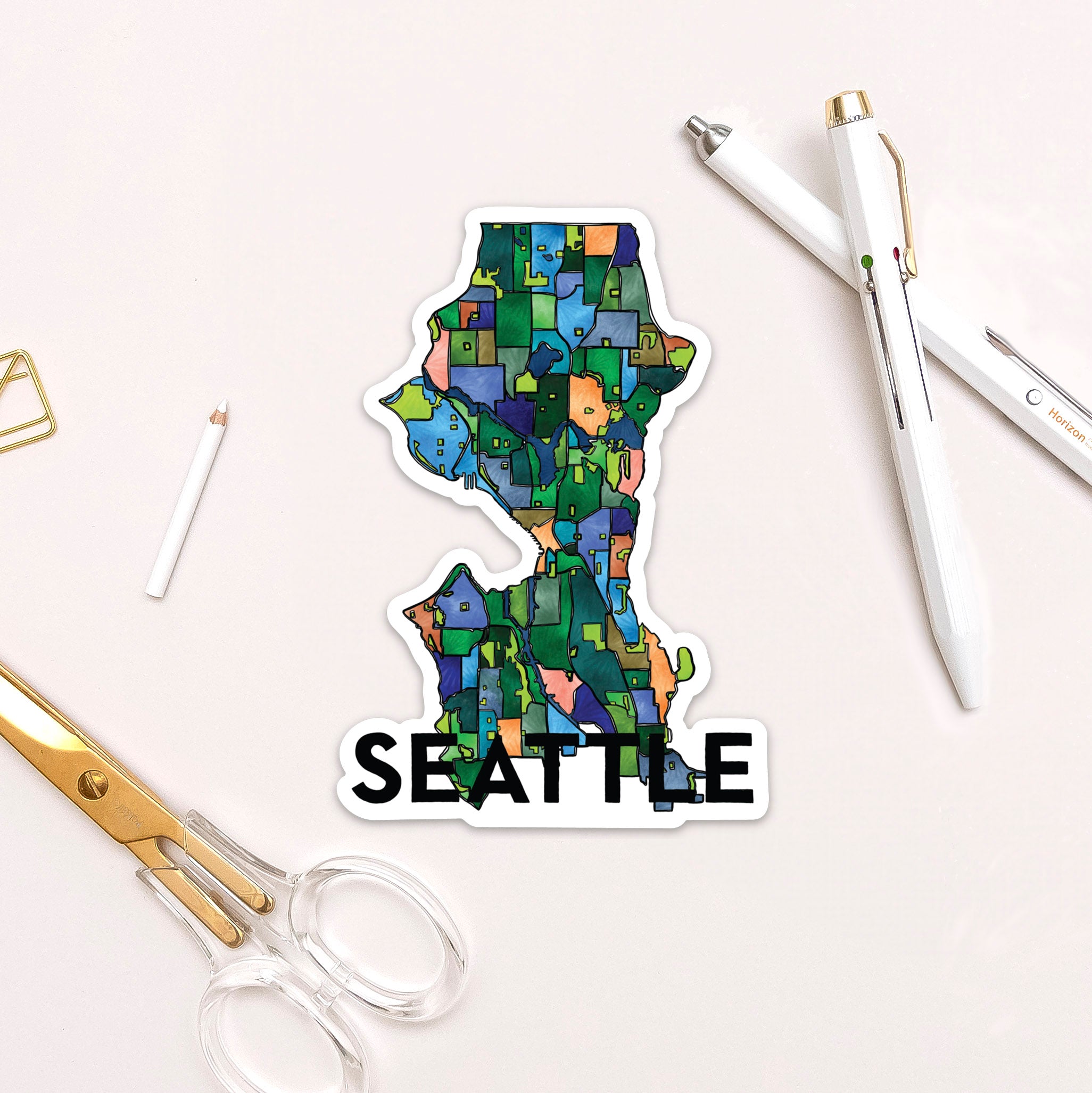 Seattle Torrent Sticker Seattle Neighborhoods Sticker — Terratorie Maps + Goods