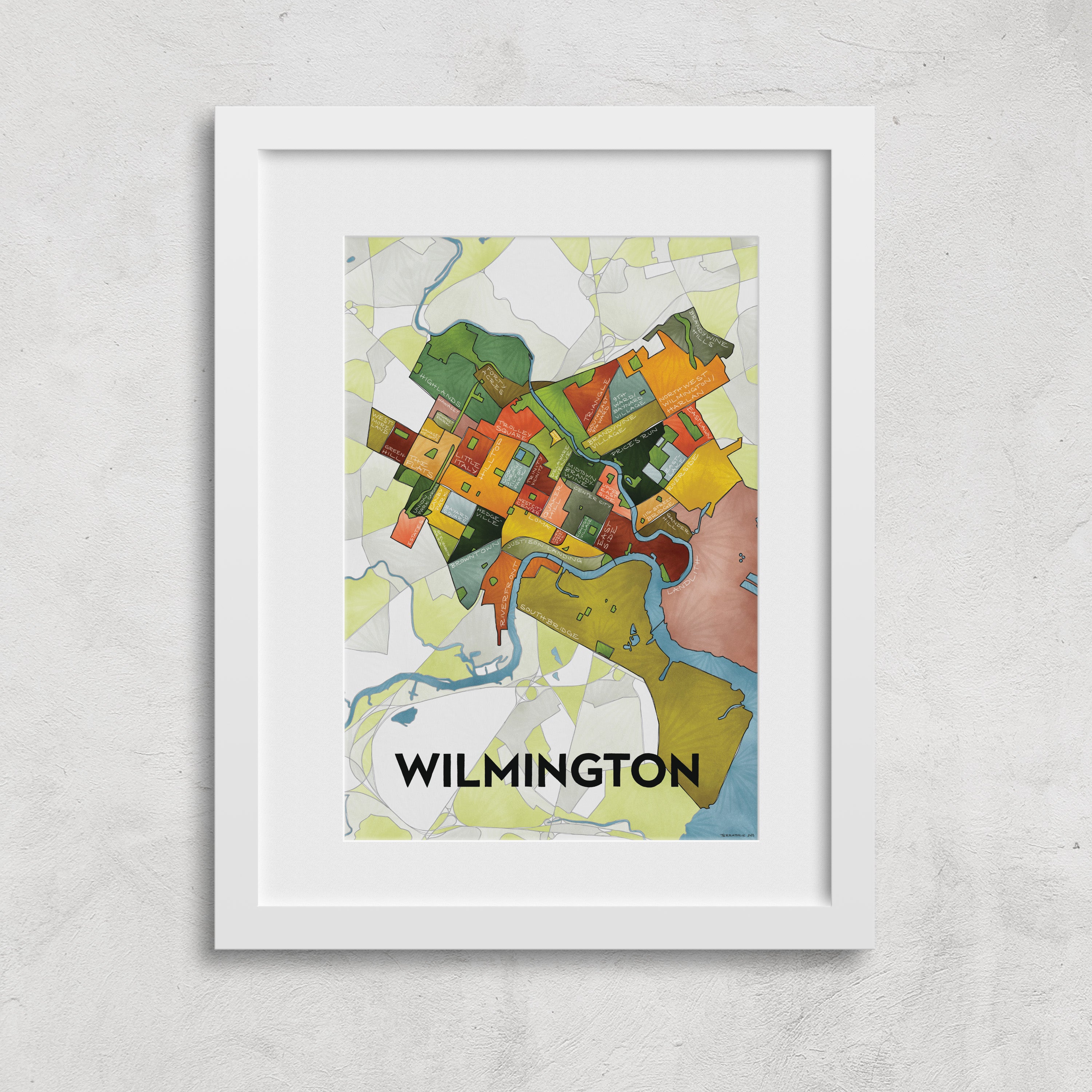 Wilmington DE Neighborhoods Print