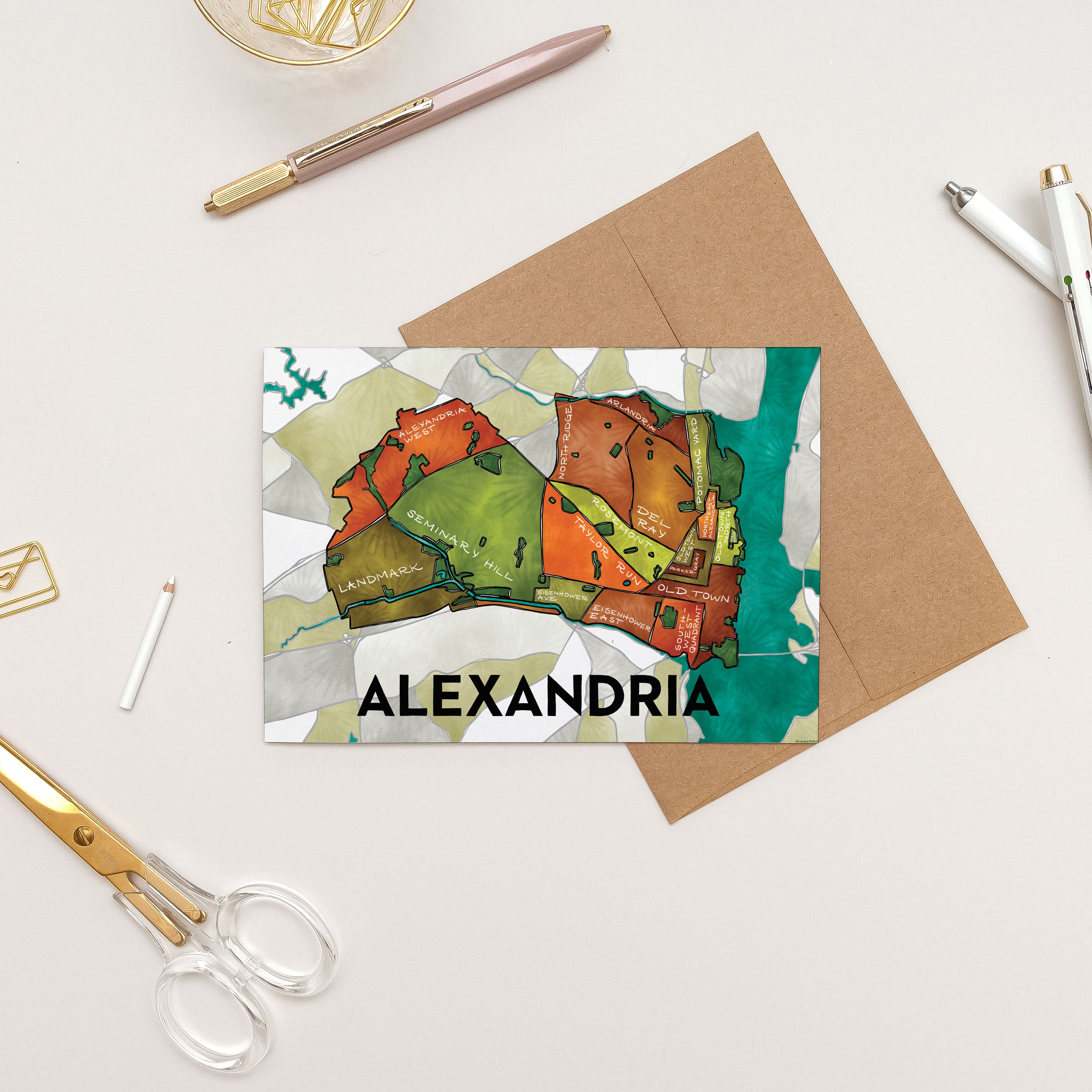 Alexandria Neighborhoods Greeting Card
