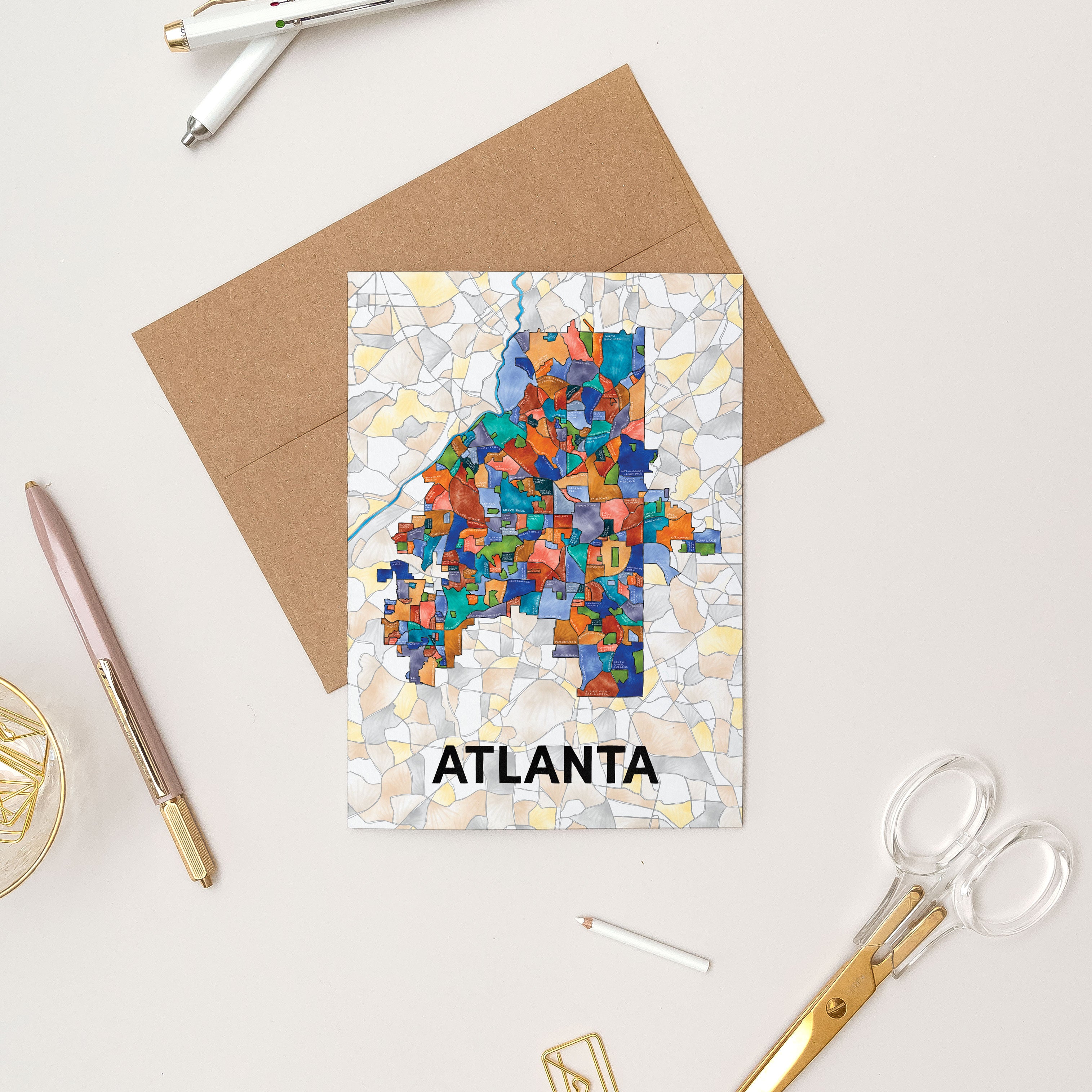 Atlanta Neighborhoods Greeting Card