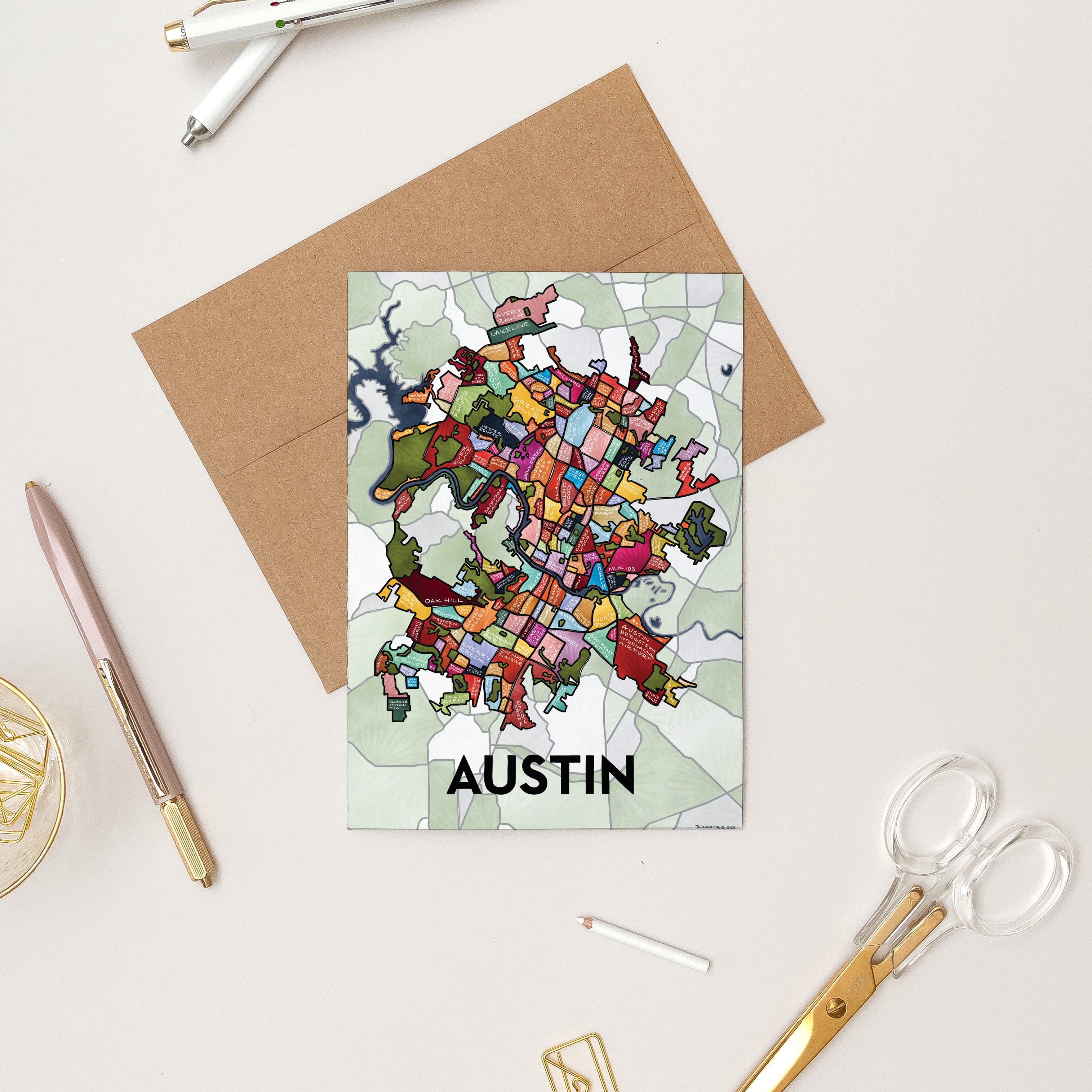 Austin Neighborhoods Greeting Card
