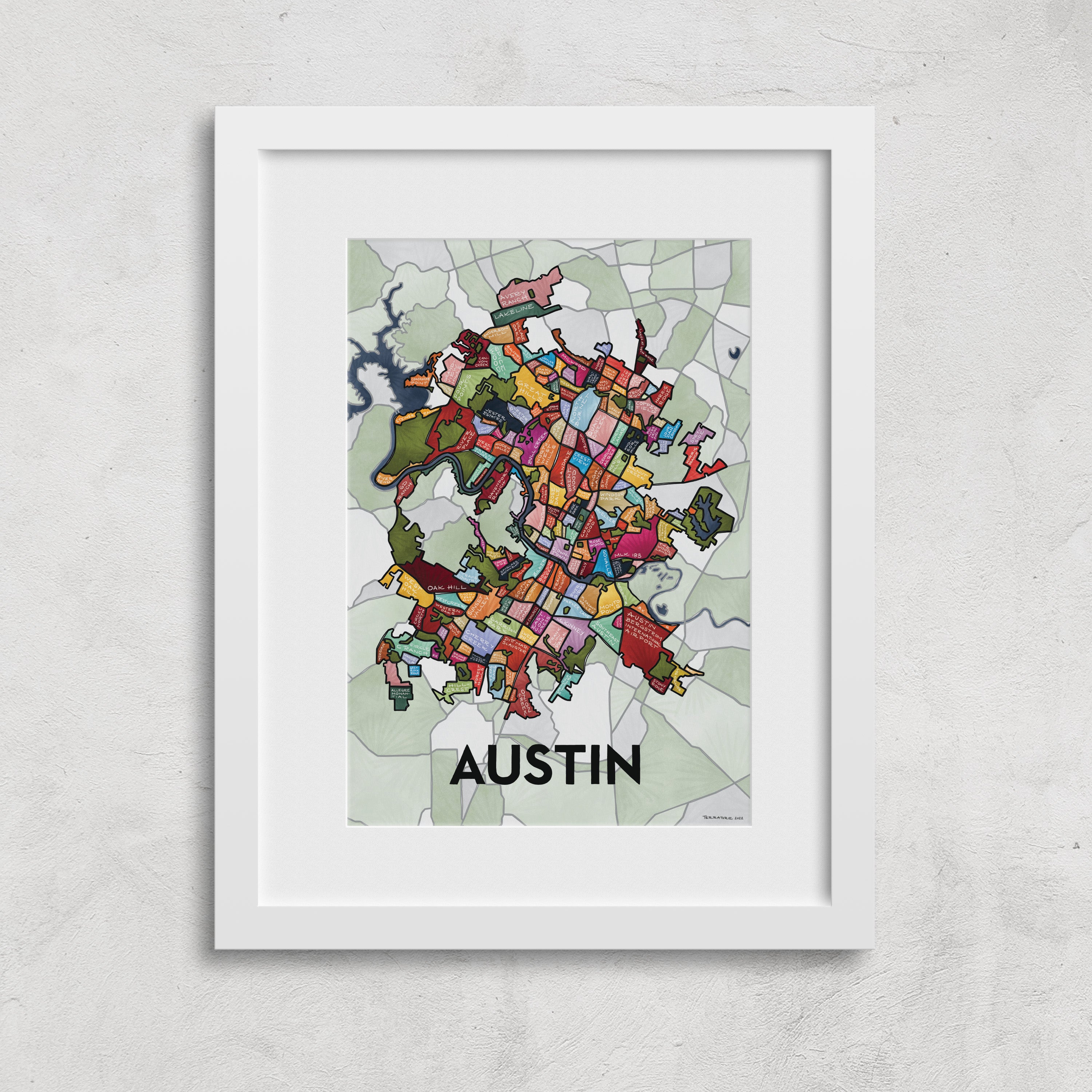 Austin Neighborhoods Print