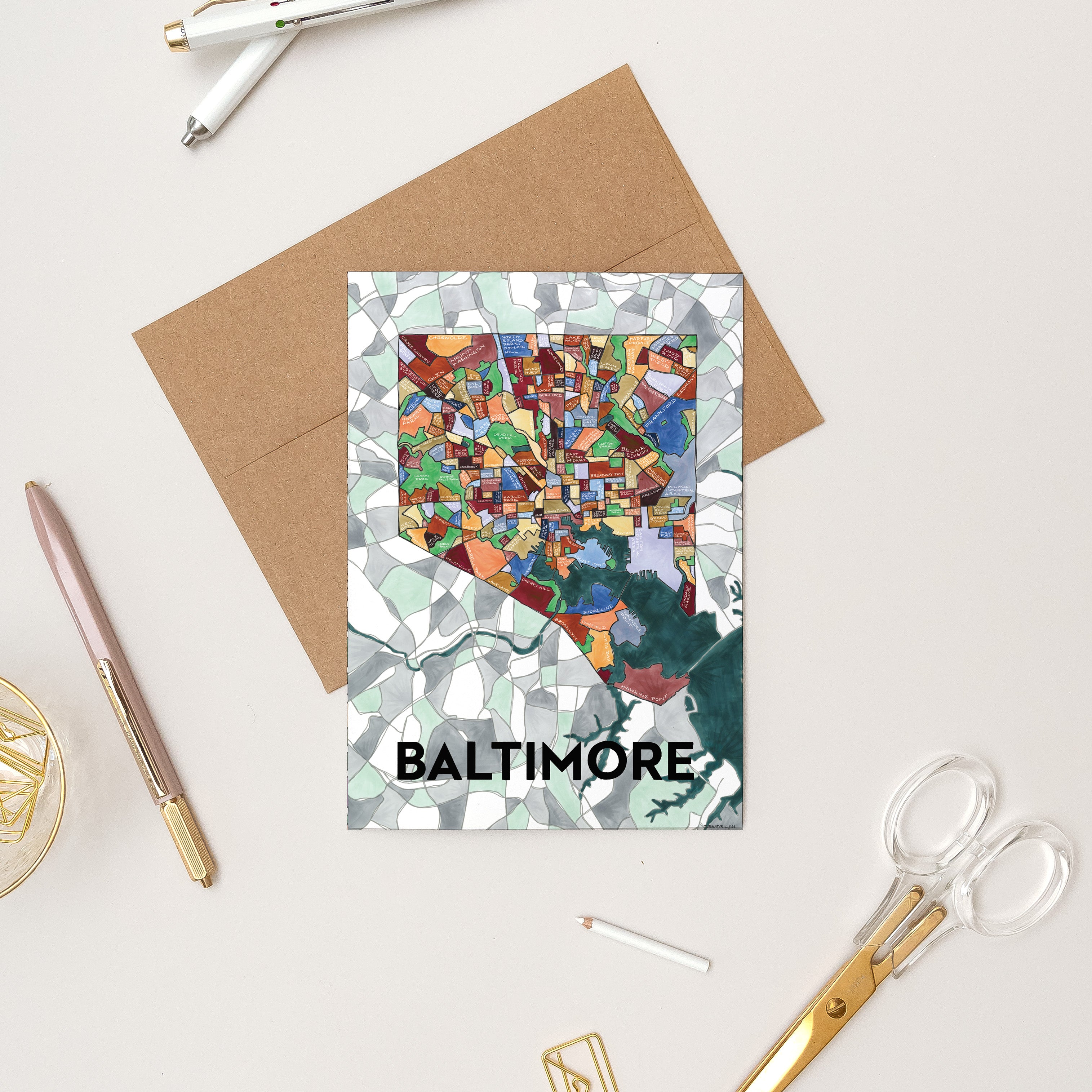 Baltimore Neighborhoods Greeting Card