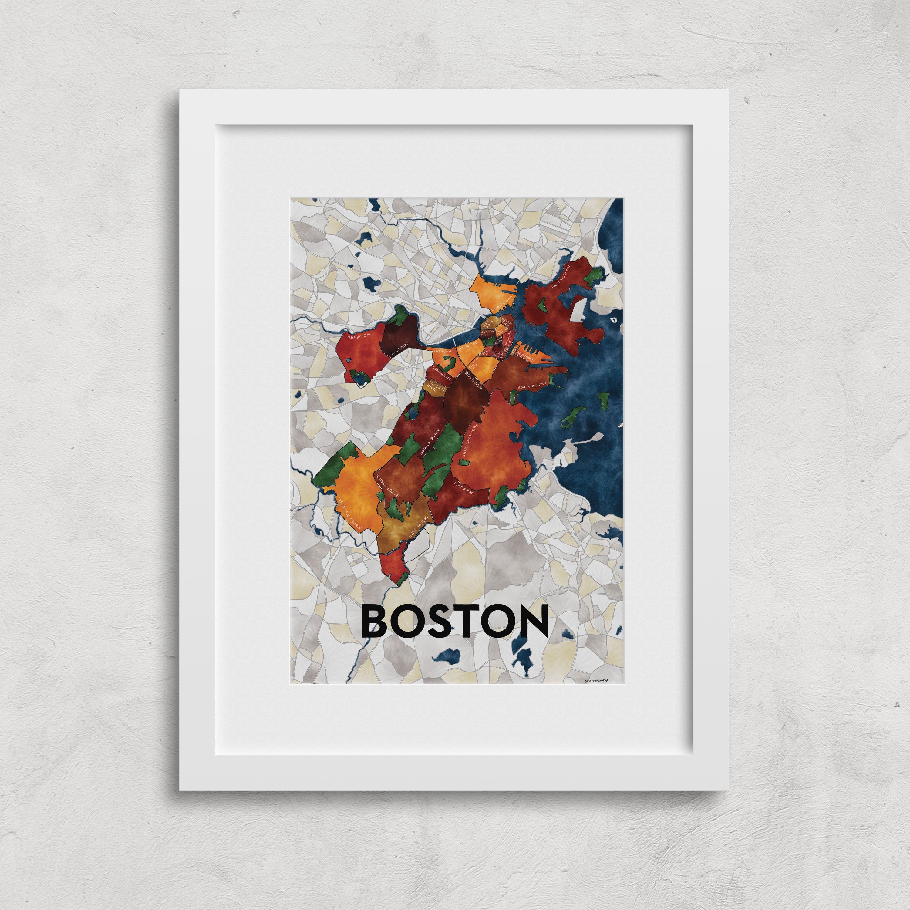 Boston Neighborhoods Print
