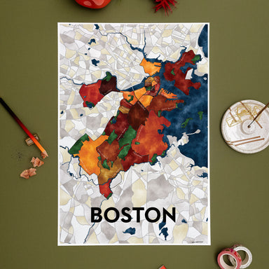 Boston Boutique Map Art Tote