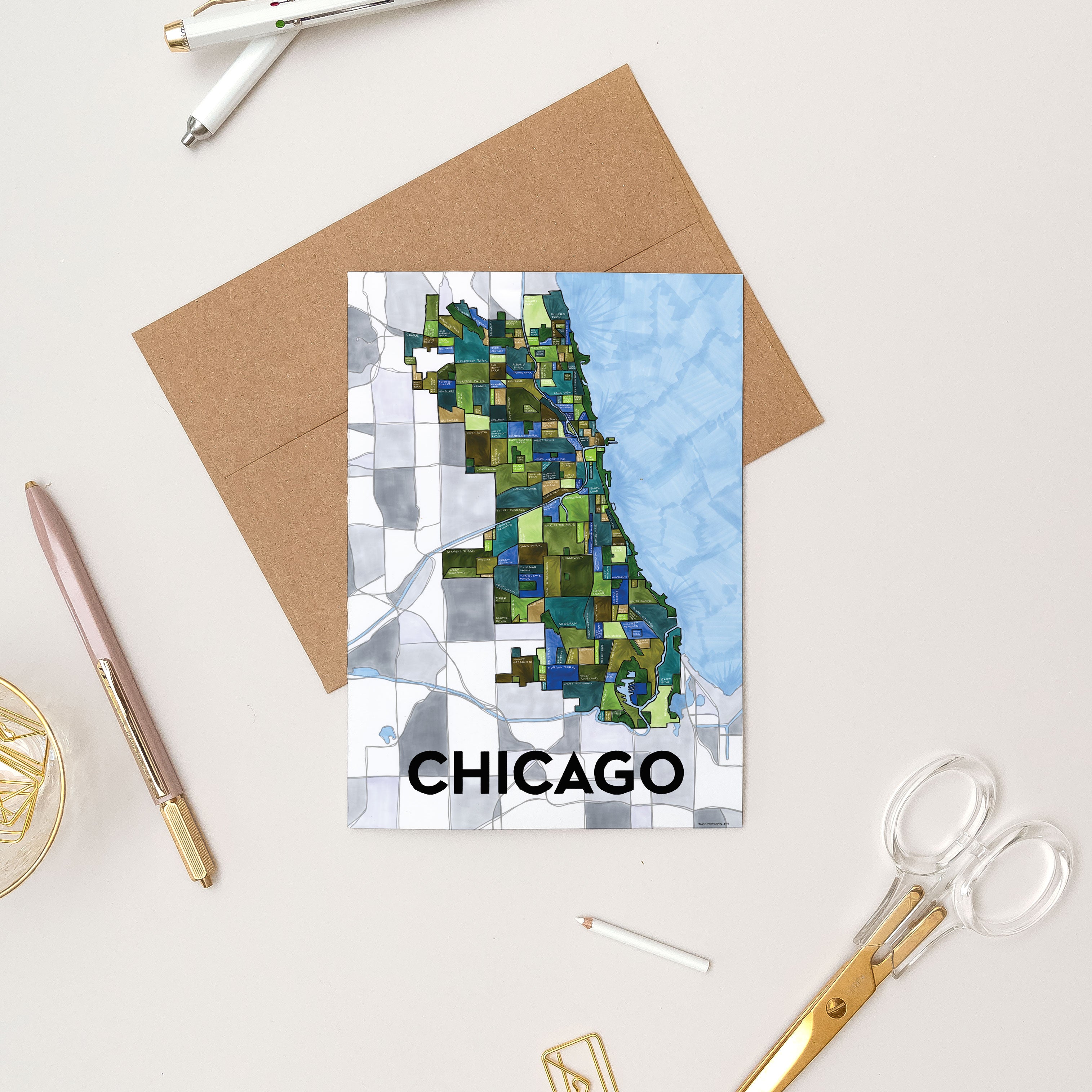 Chicago Neighborhoods Greeting Card