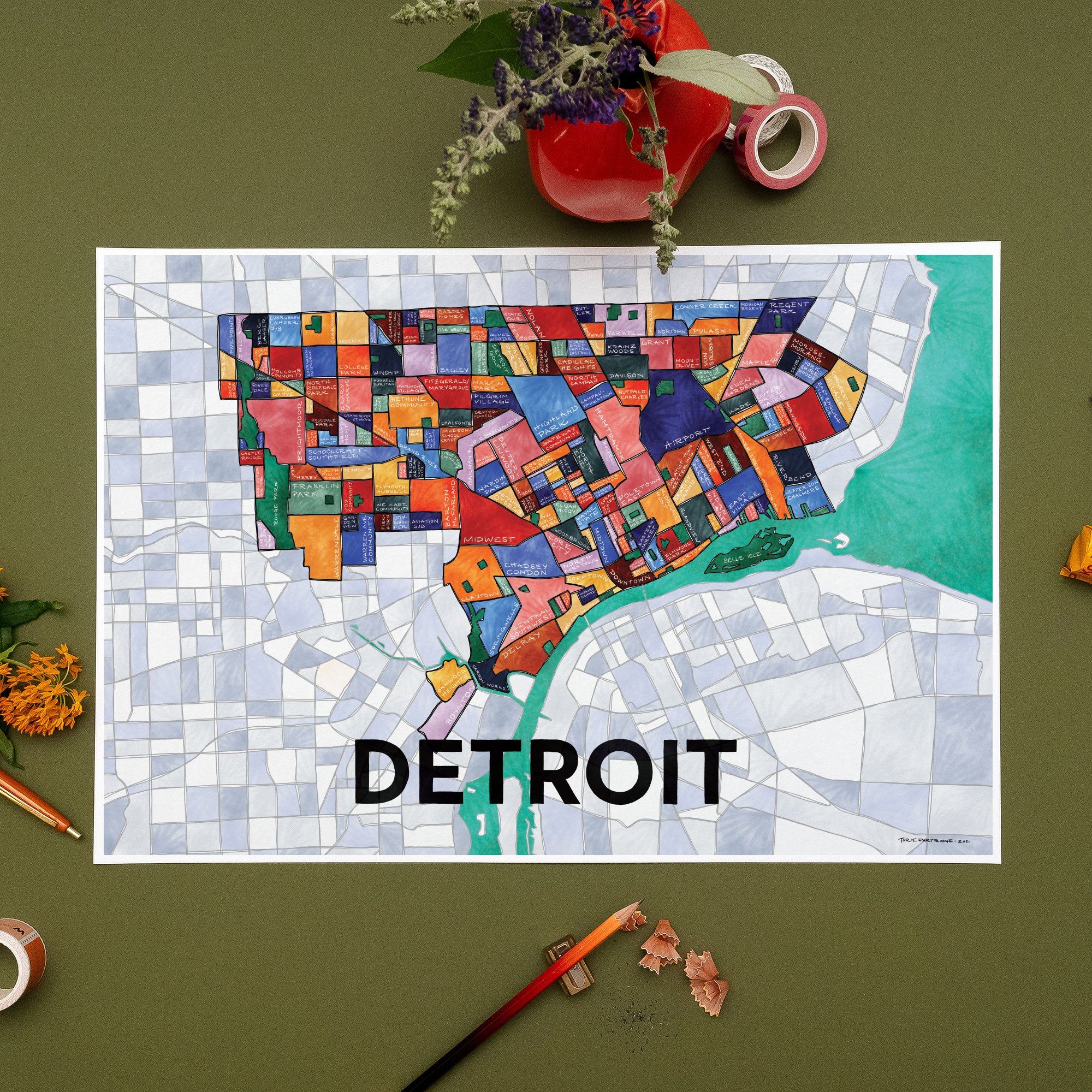 Detroit Neighborhoods Print