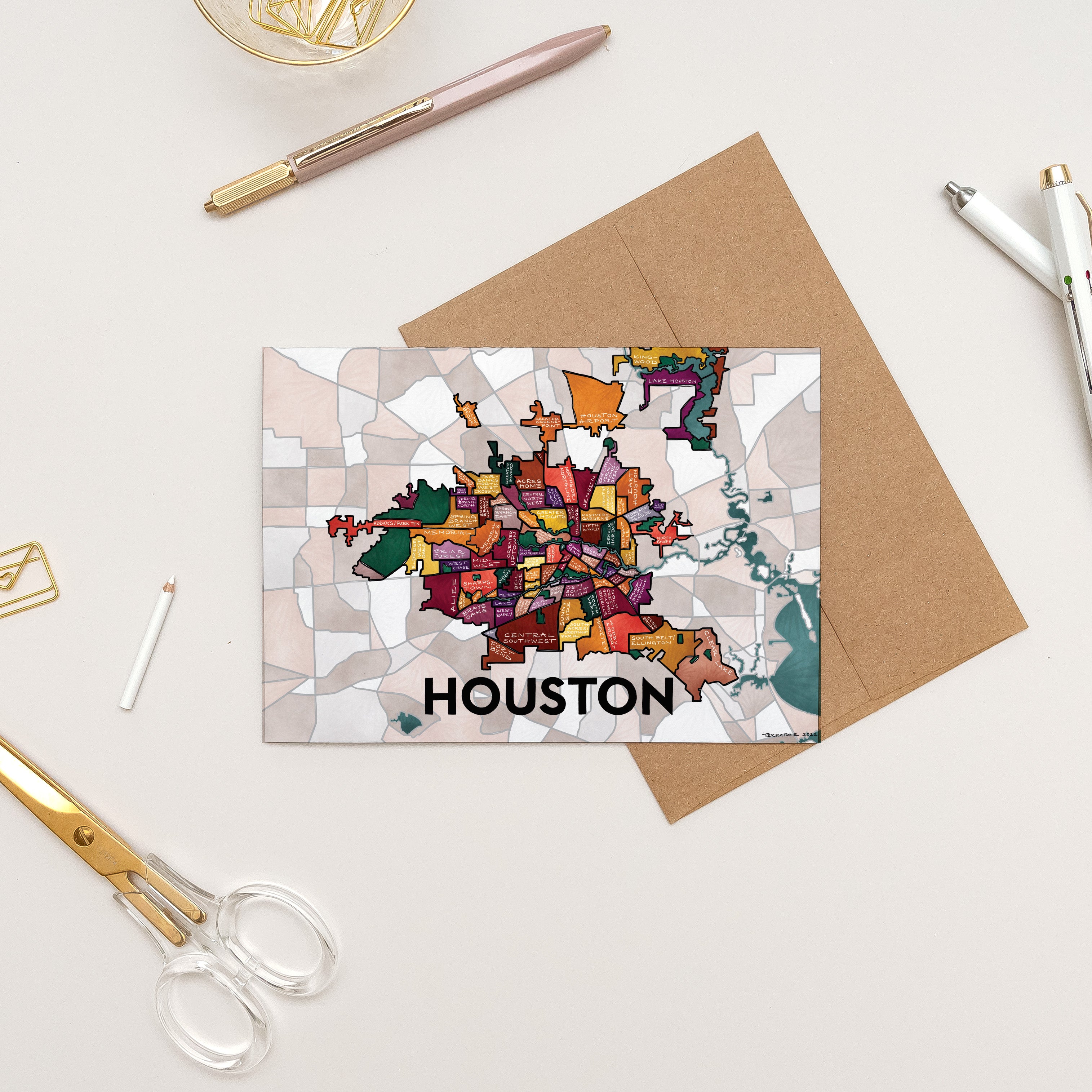 Houston Neighborhoods Greeting Card