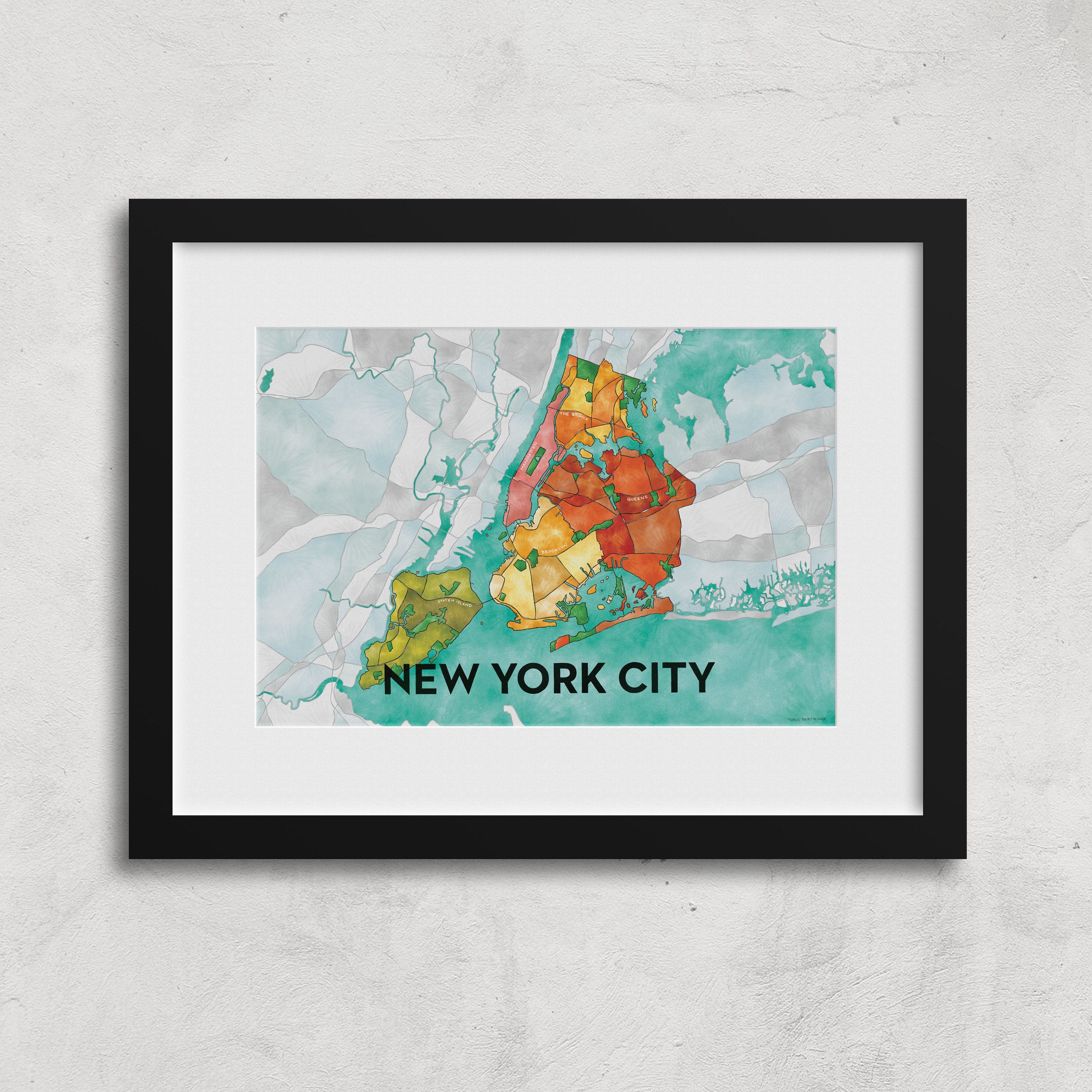 New York City Boroughs Print
