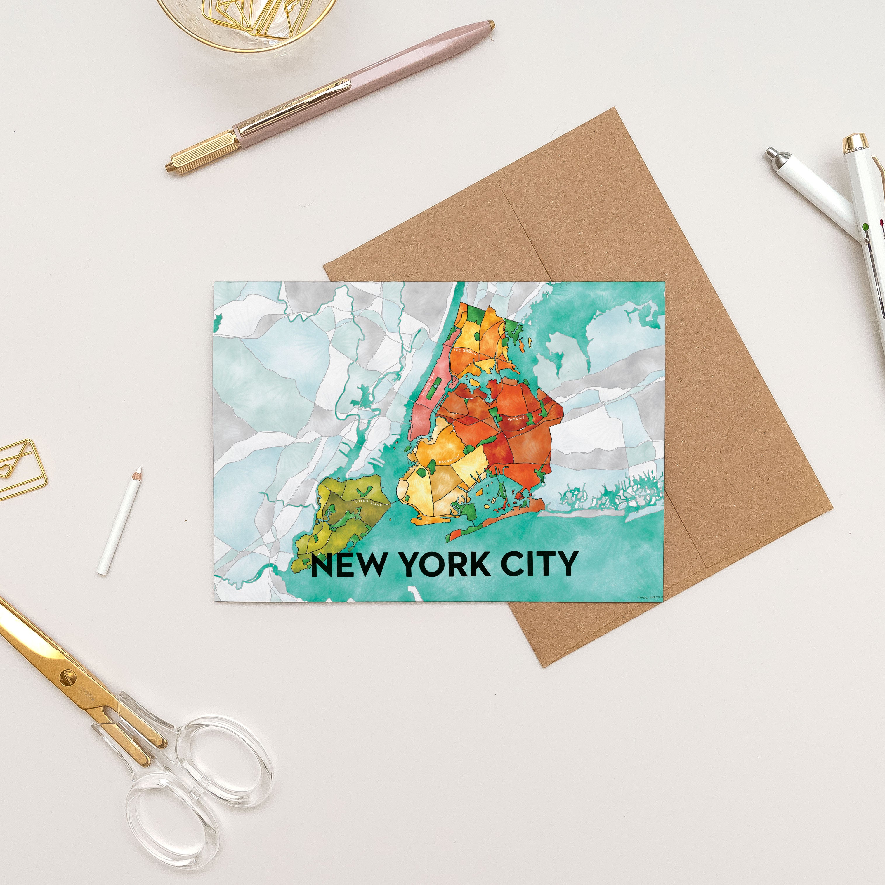 New York City Boroughs Greeting Card