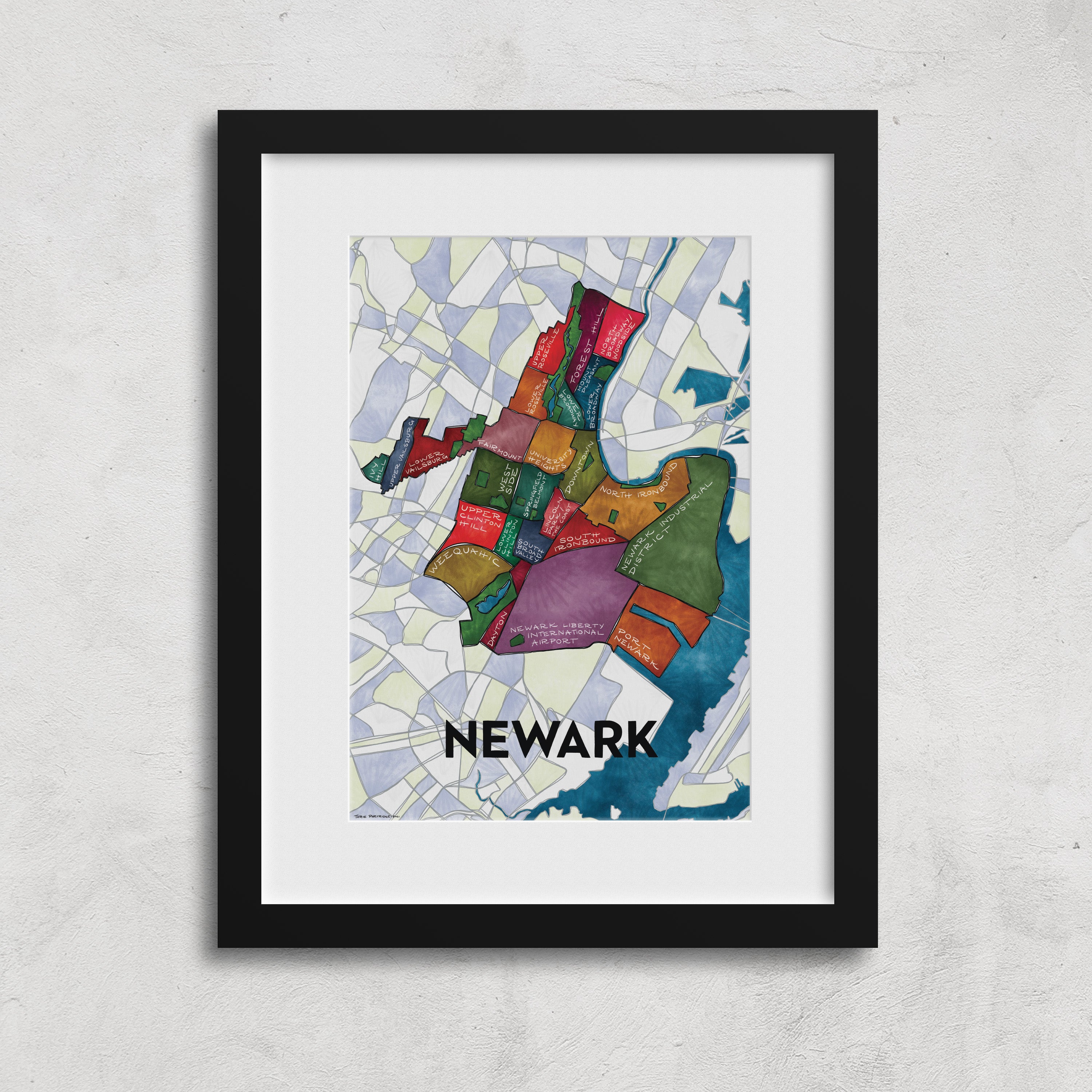 Newark, NJ Neighborhoods Print