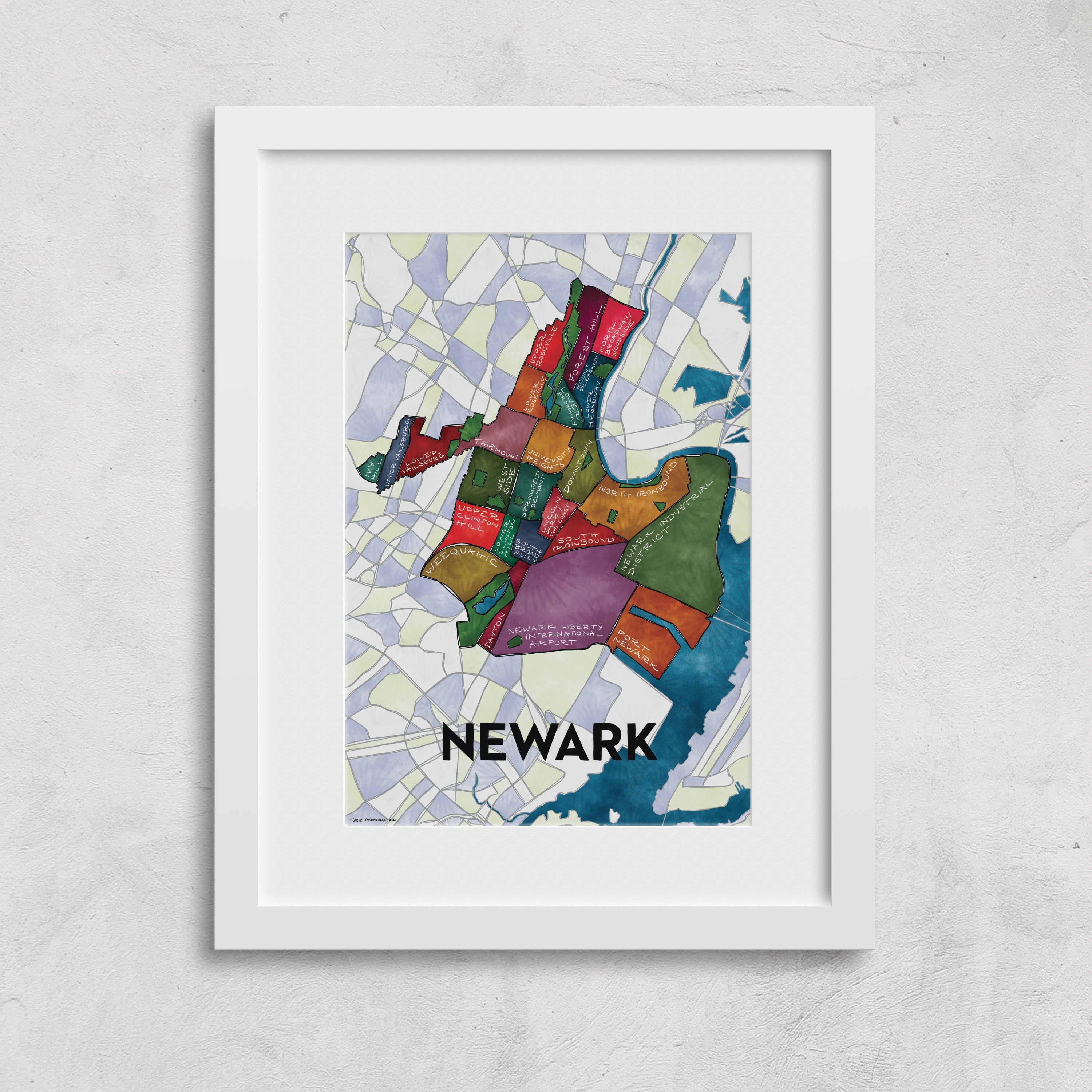 Newark, NJ Neighborhoods Print