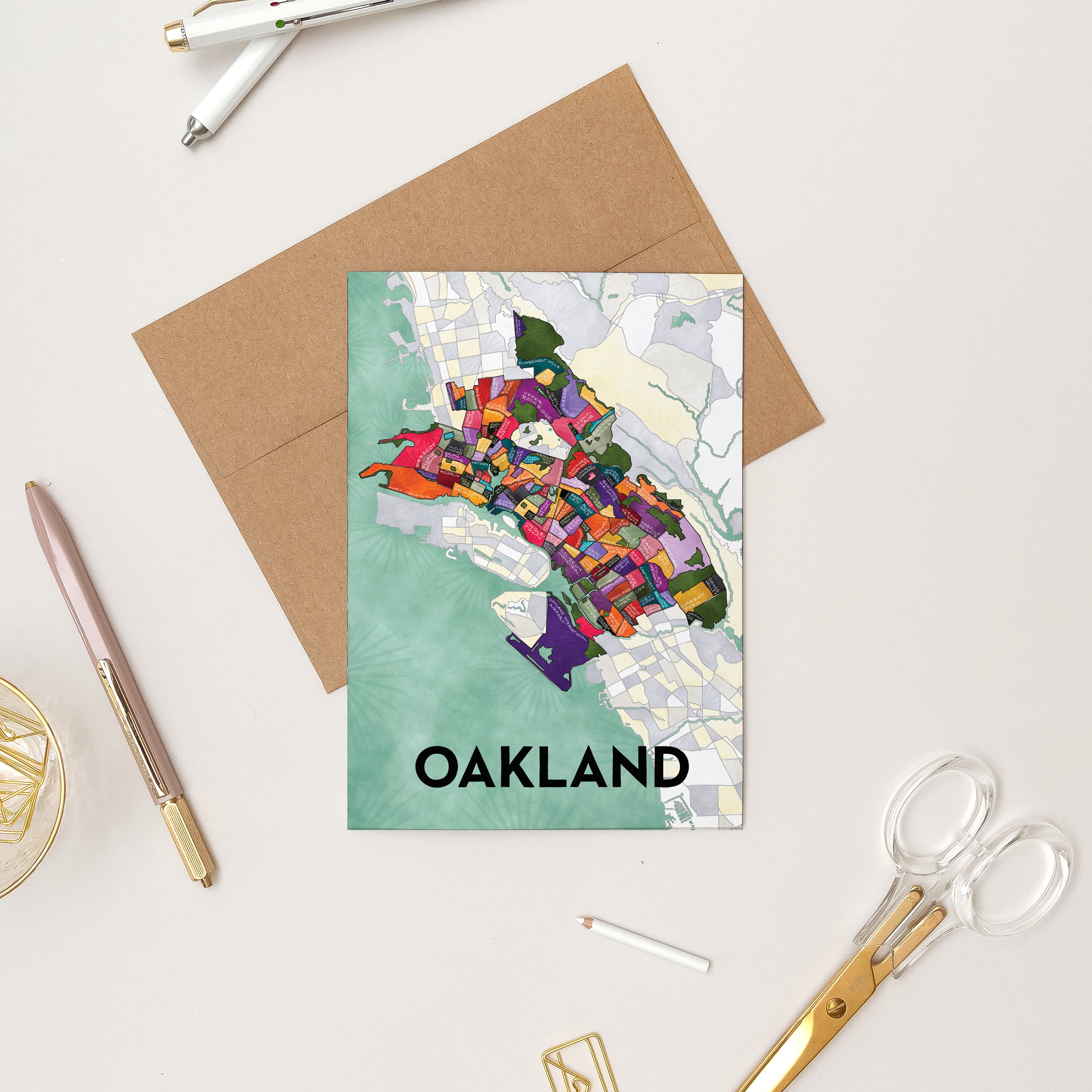 Oakland Neighborhoods Greeting Card