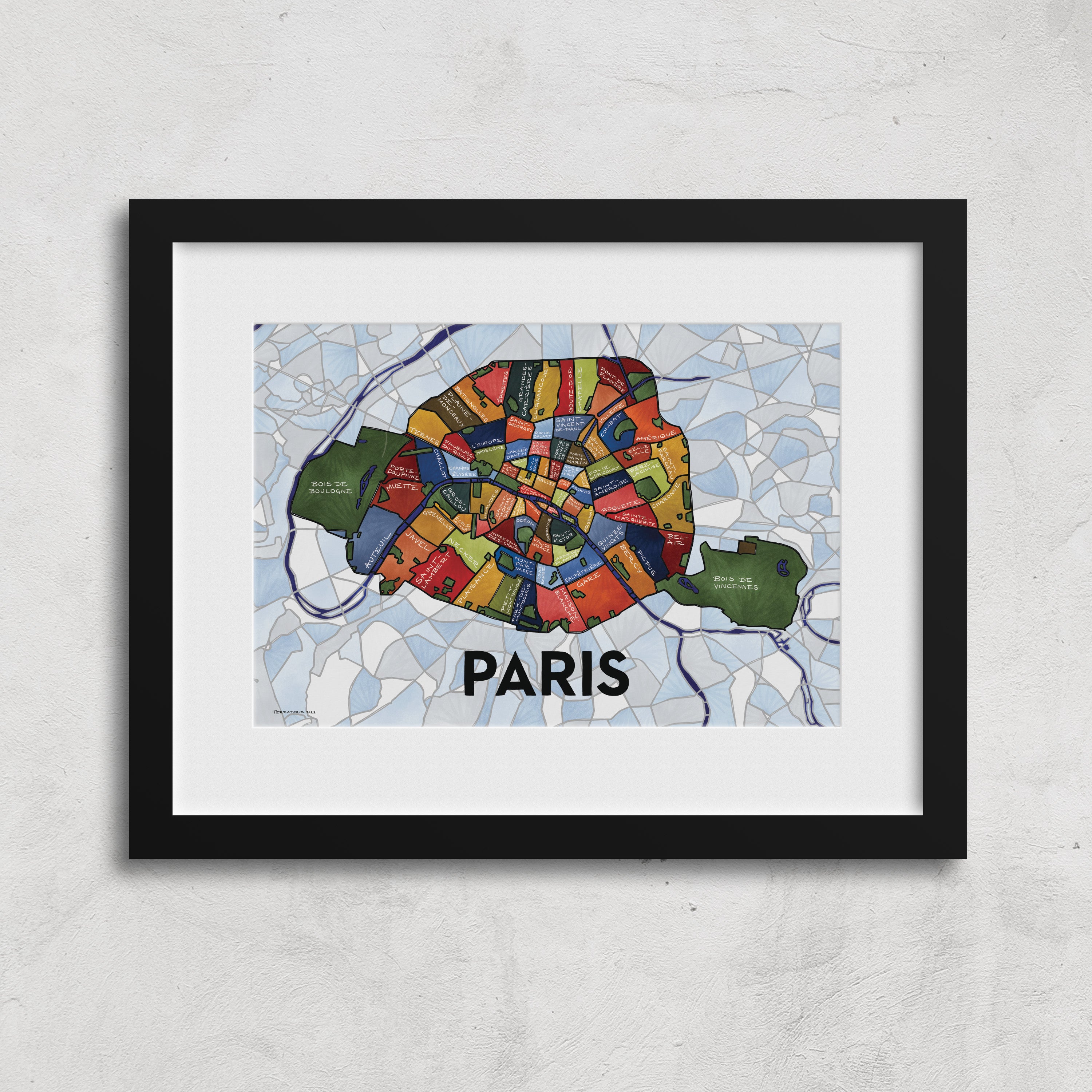 Paris Neighborhoods Print