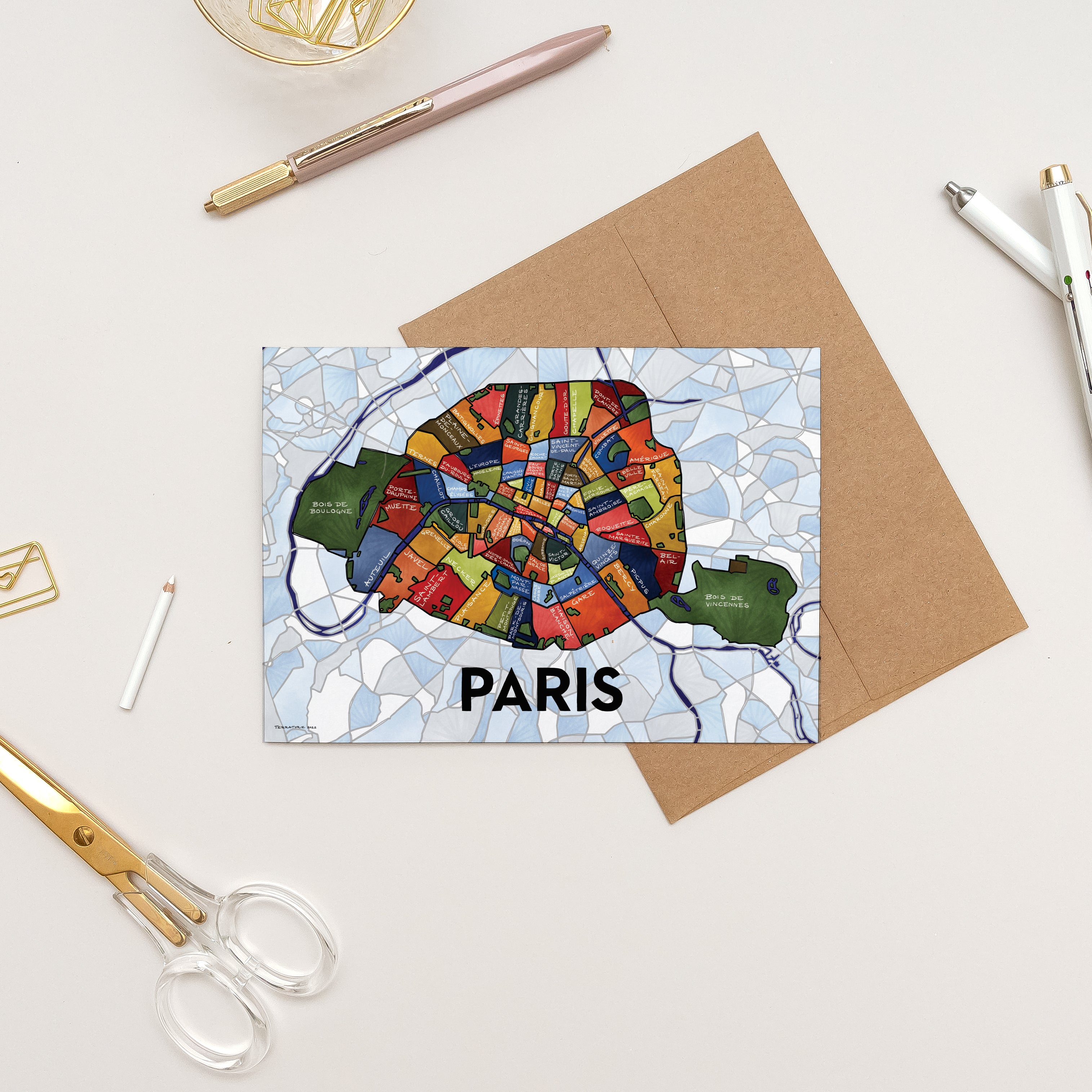 Paris Neighborhoods Greeting Card