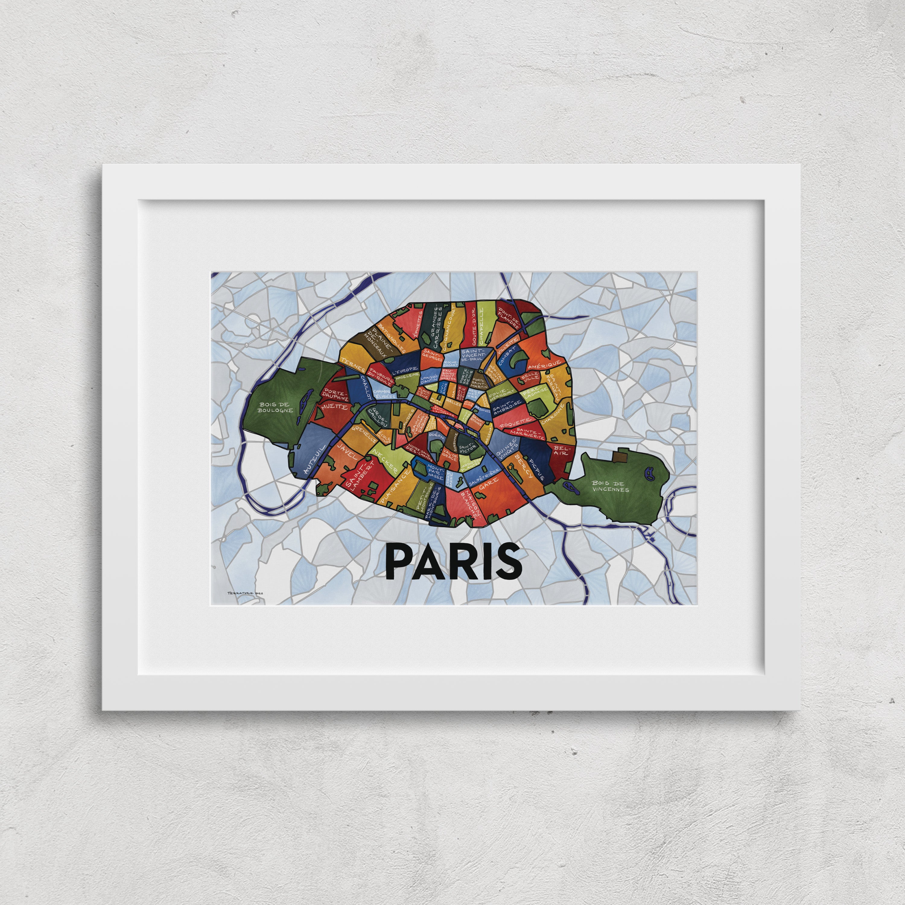 Paris Neighborhoods Print