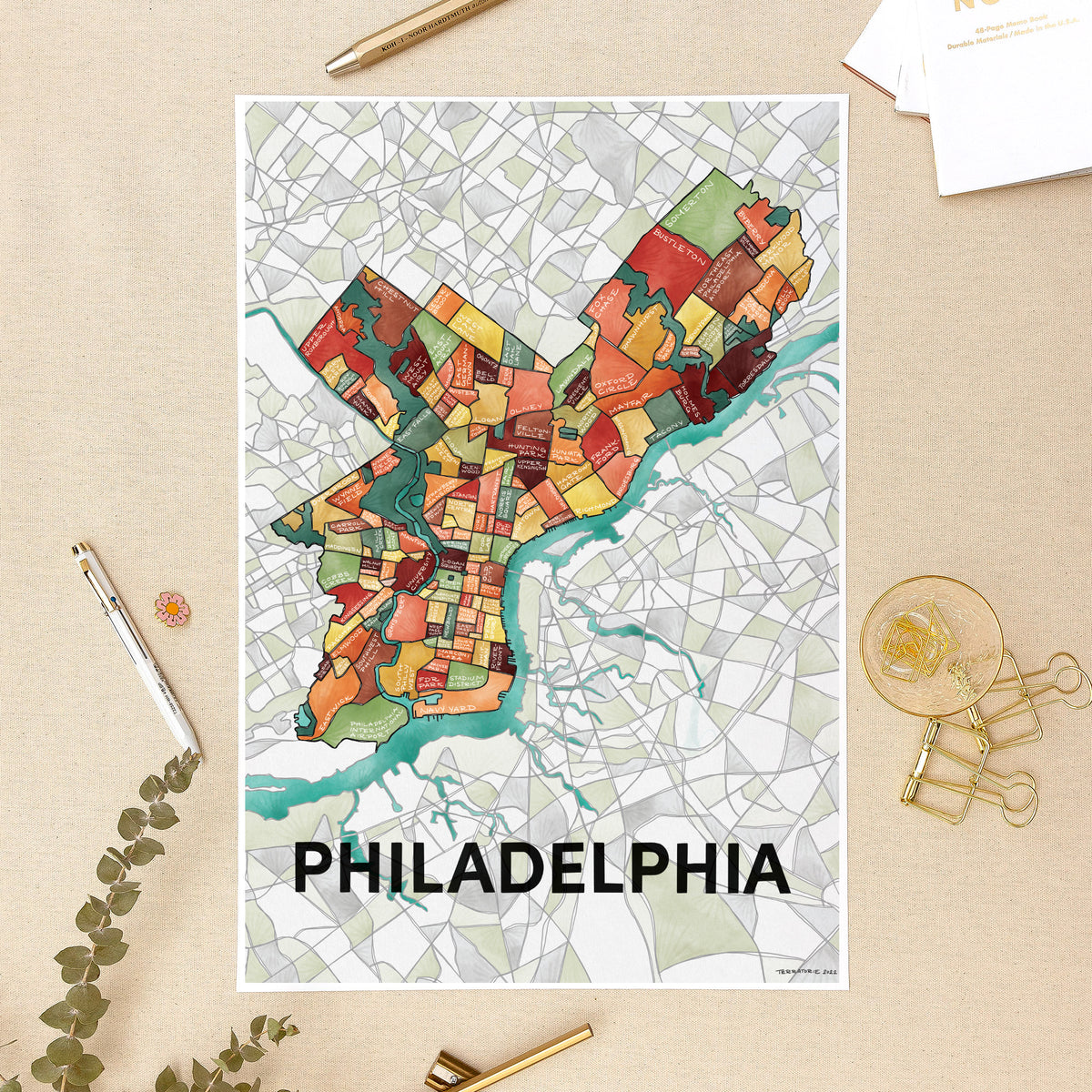 Manhattan Neighborhoods Print — Terratorie Maps + Goods