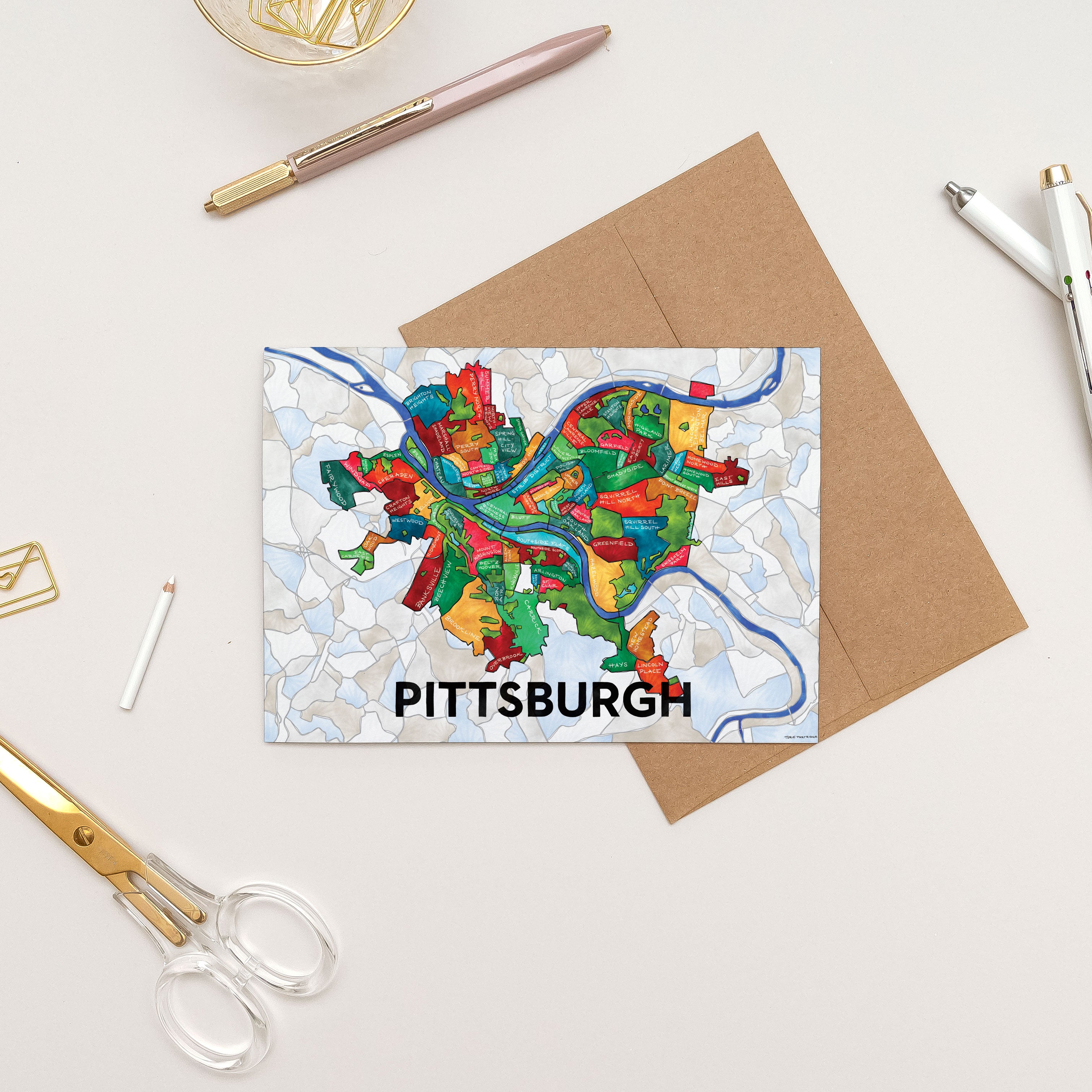 Pittsburgh Neighborhoods Greeting Card