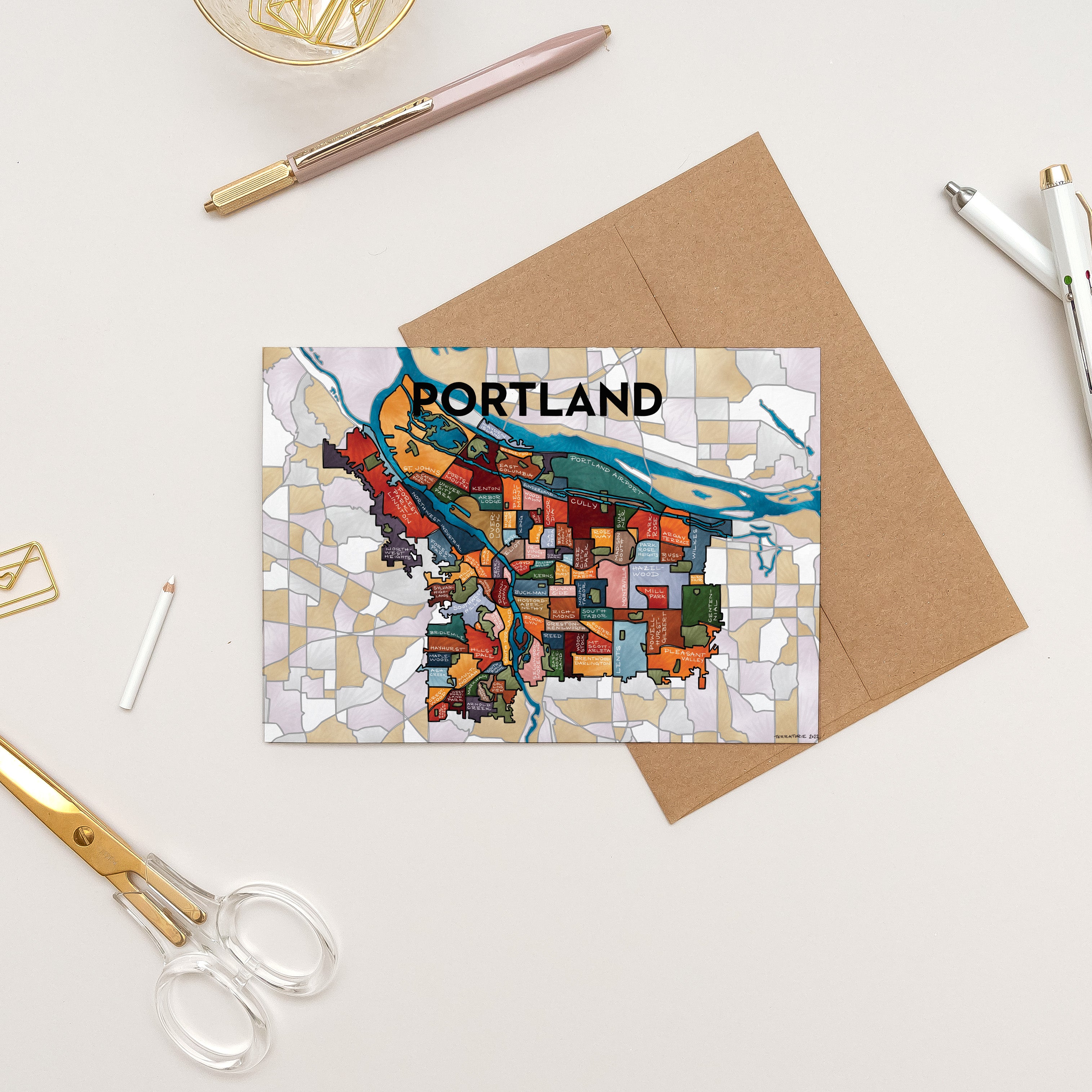 Portland Neighborhoods Greeting Card