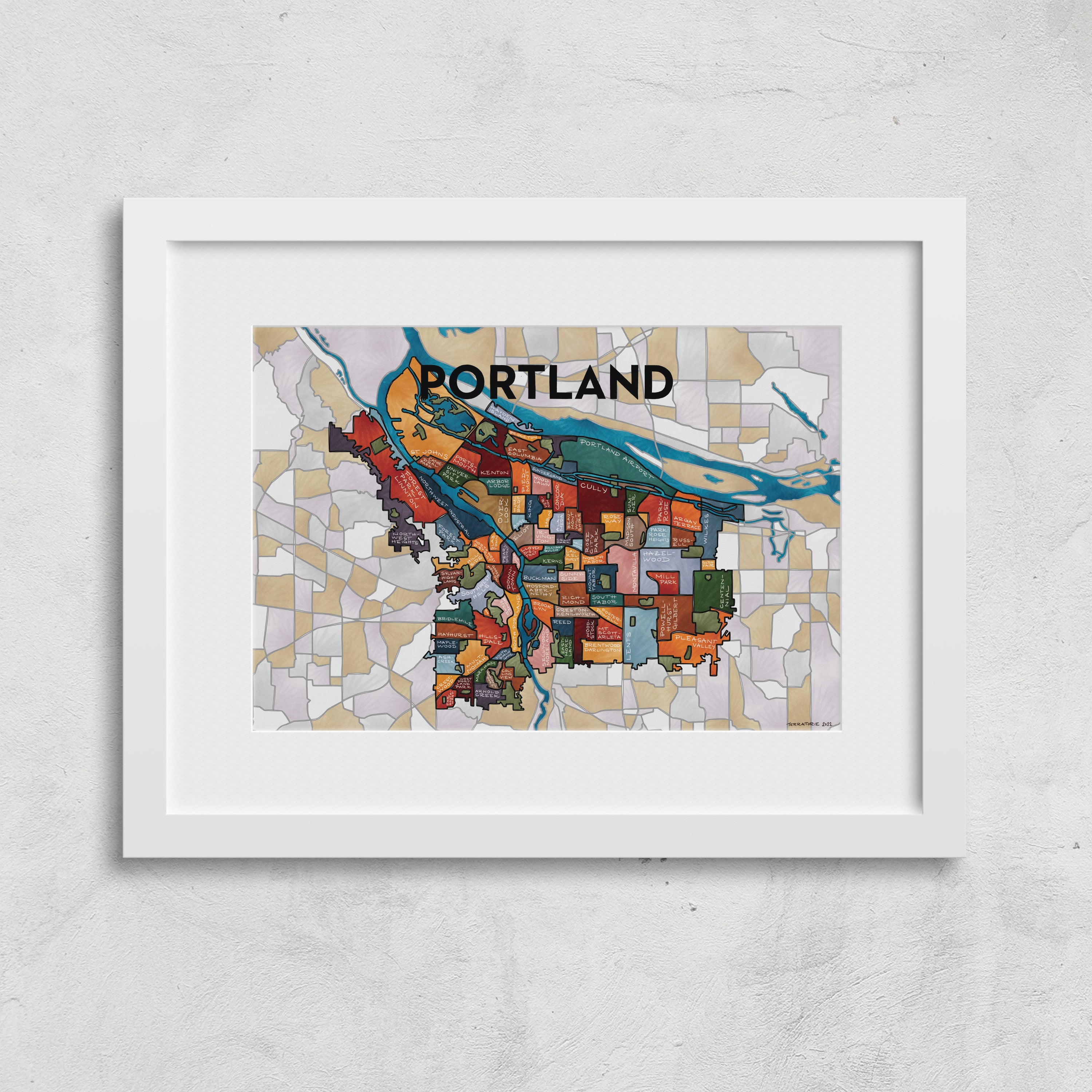 Portland Neighborhoods Print