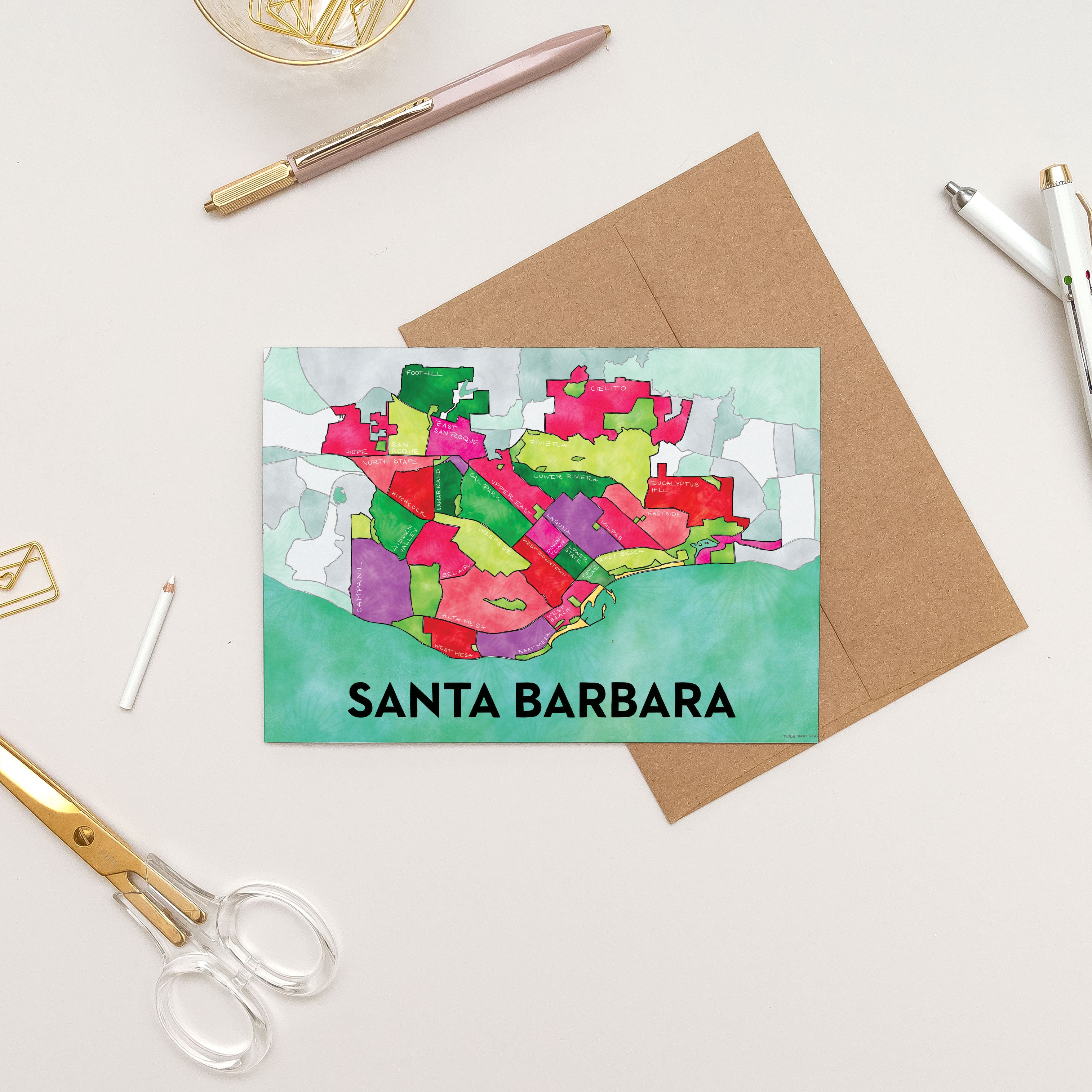 Santa Barbara Neighborhoods Greeting Card