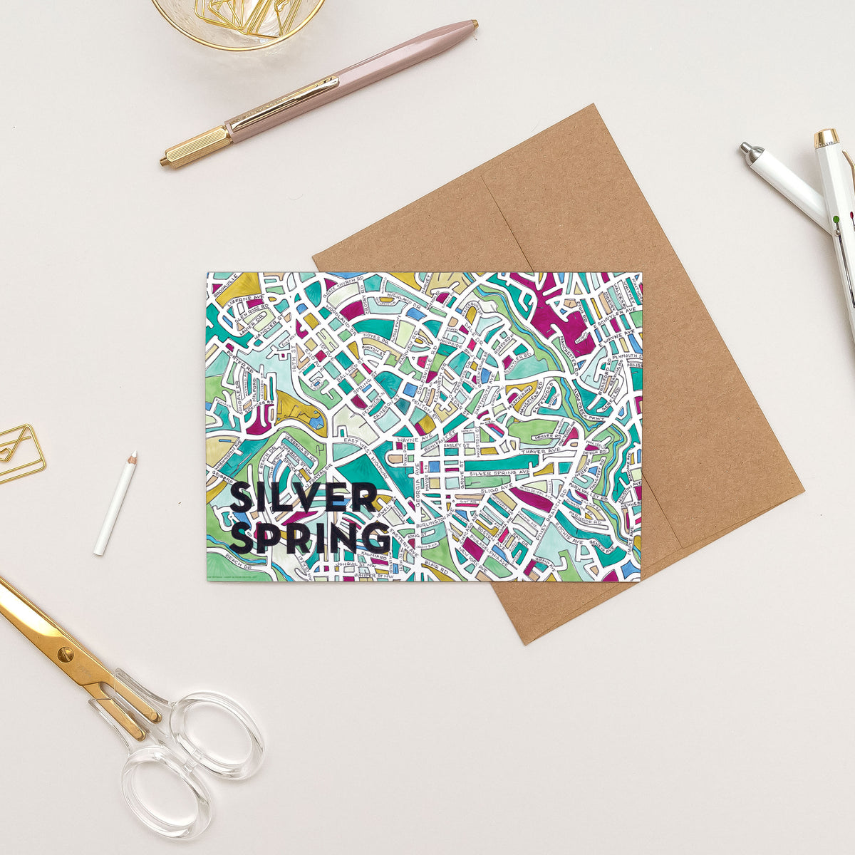 Silver Spring Greeting Card — Terratorie Maps + Goods