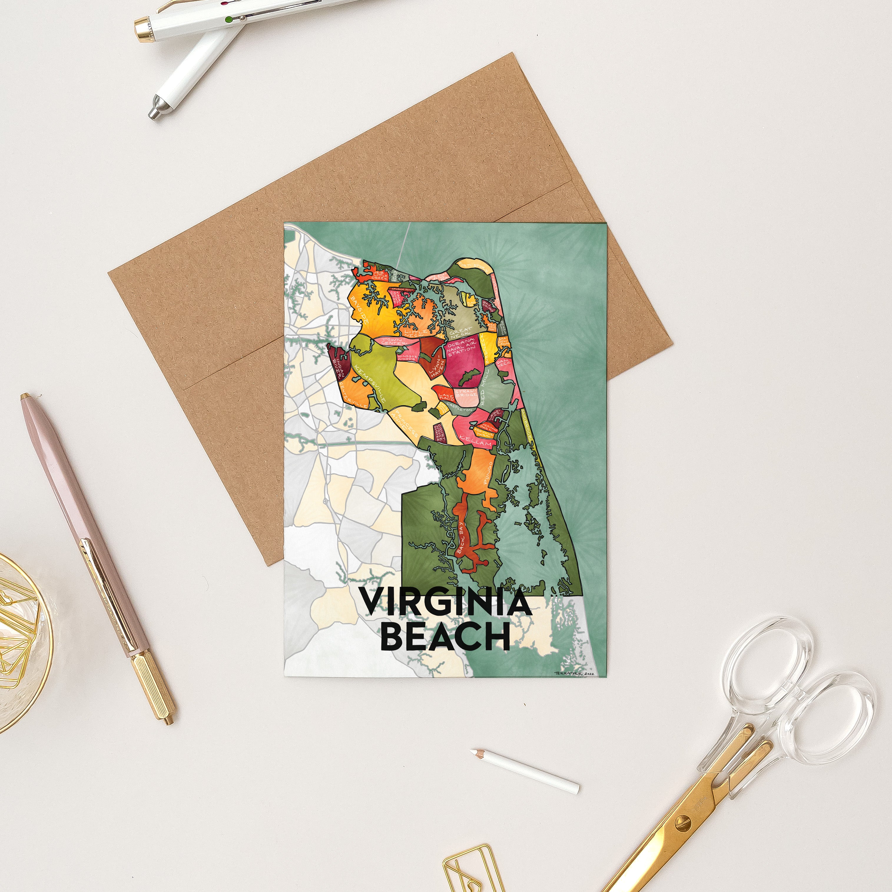 Virginia Beach Neighborhoods Greeting Card