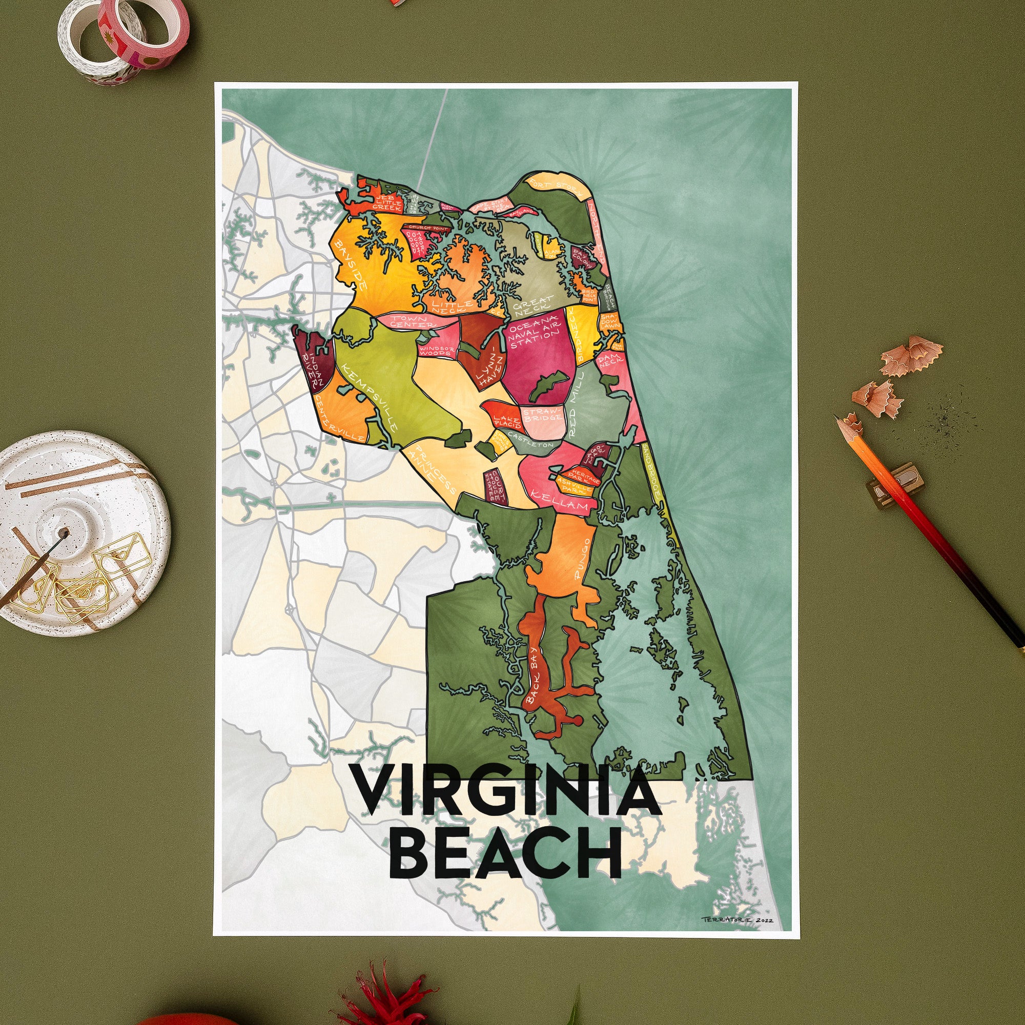 Virginia Beach Neighborhoods Print